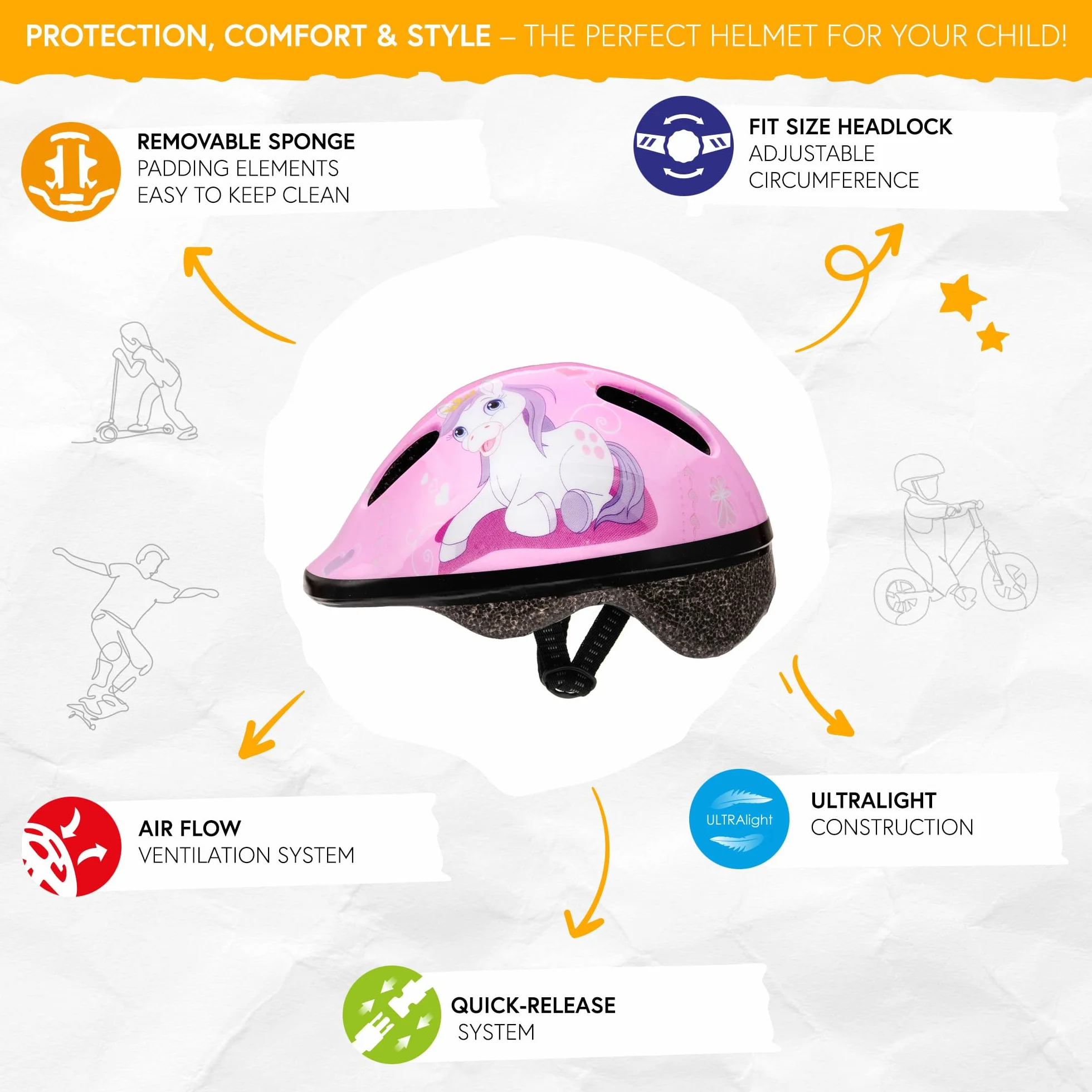 Casque Vélo Enfant VTT VTC Unisexe Cyclisme Réglable Sport BMX Skate Scooter Patins Sécurité