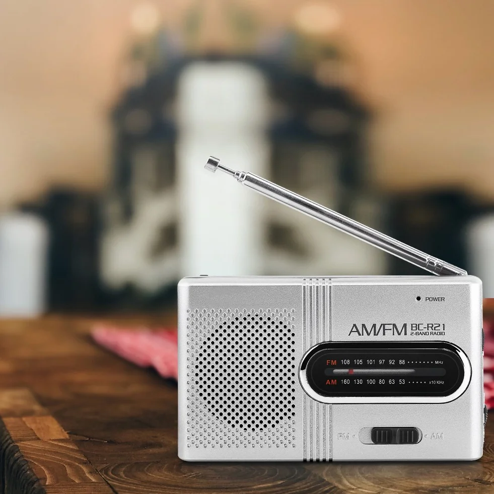 Radio AM FM Portable - Mini Radio avec Antenne Télescopique et Prise Casque, Haut-parleurs Stéréo Récepteur Lecteur de Musique