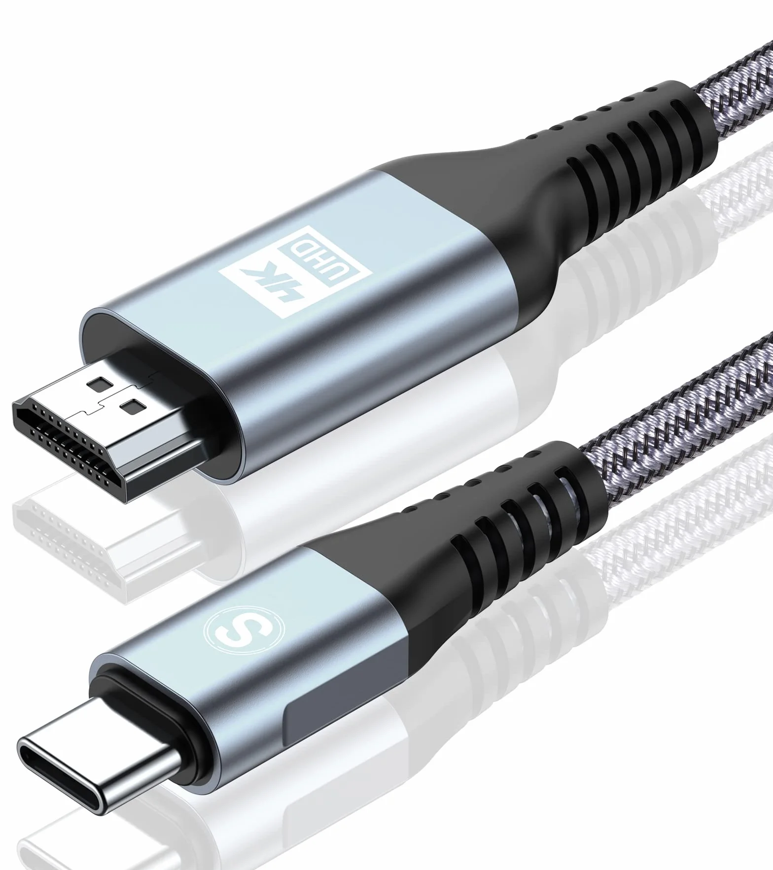 4K Câble USB C vers HDMI 3M, Câble USB type C vers HDMI,Thunderbolt 3/4/5 Compatible avec i Phone 17 16 15 Pro/Max,Galaxy S26/S25/S24/S23/S22/S21/S20,MacBook/Air,iPad Air,iPad Pro,iMac,XPS