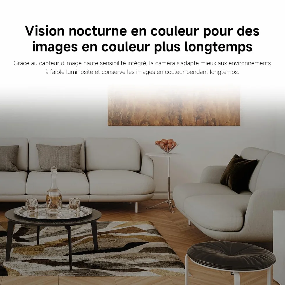 XIAOMI C301 Caméra Intérieure 2K 3MP 360° Surveillance WiFi 6 Détection Personnes Audio Bidirectionnel