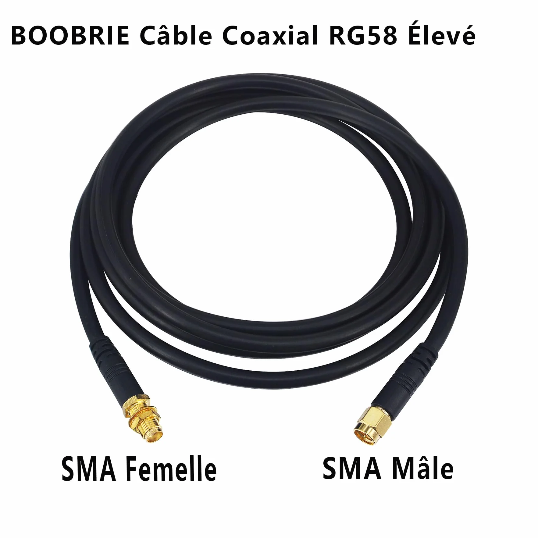 Câble SMA Mâle à Femelle 2M / Rallonge SMA 2M - Câble Antenne RG58/U SuperFlex Haute Performance (WiFi 6/5G/4G/3G/Drone/GPS)
