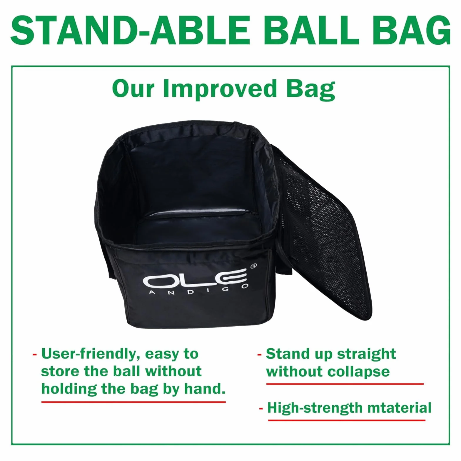 Tennis Ball Hopper Basket 160 Balls with Side Pockets Lightweight Cart Wheels