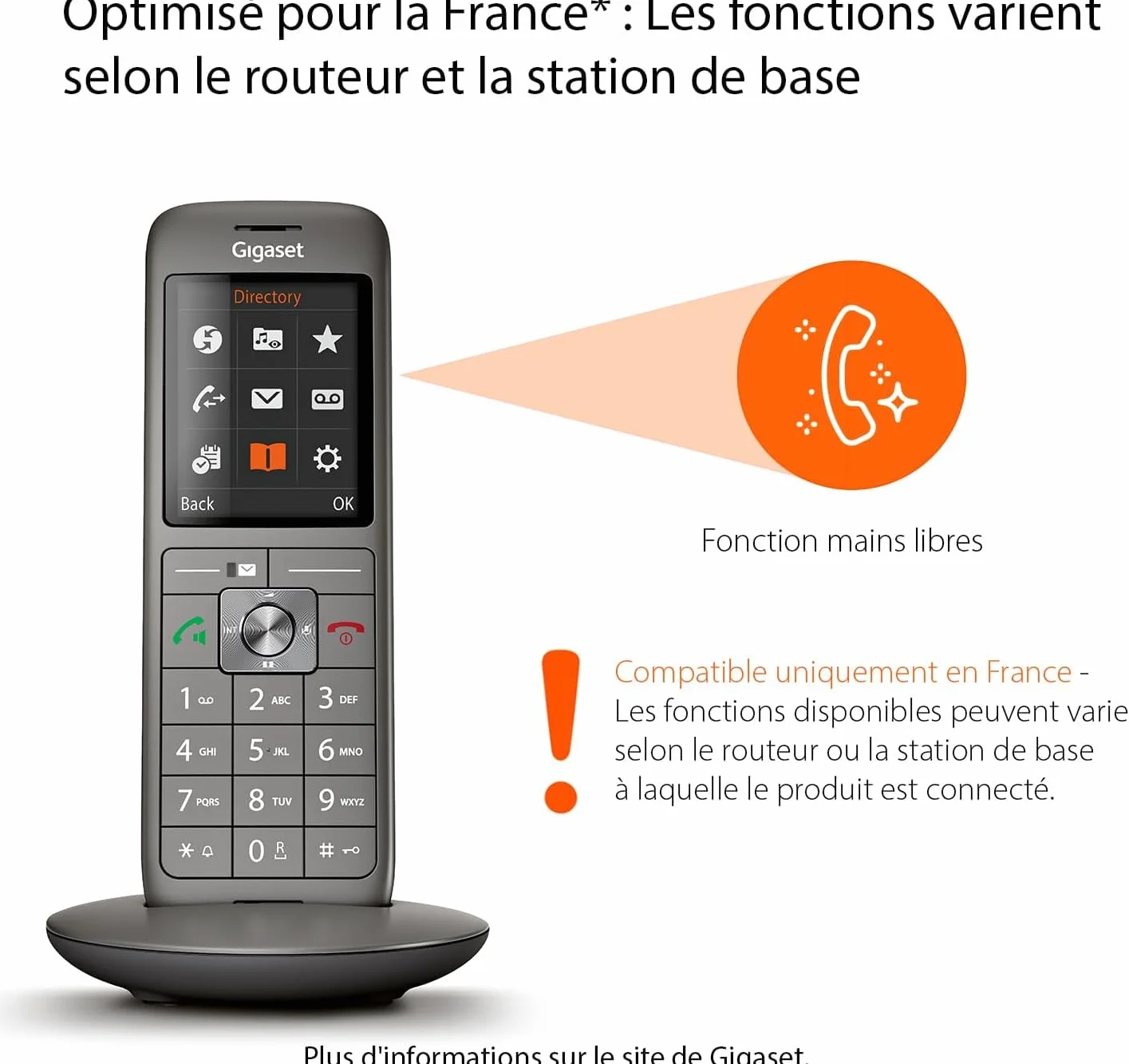 Gigaset CL660 Téléphone Fixe sans Fil Gris Anthracite