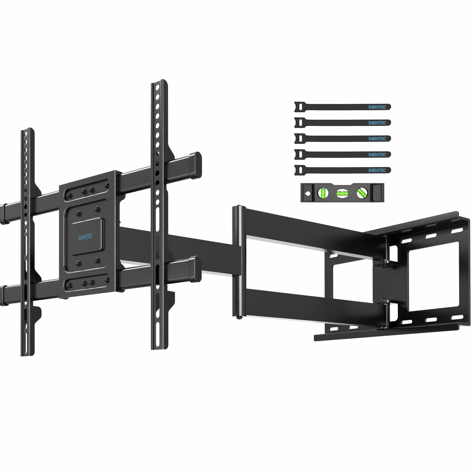 BONTEC Support Mural TV Pivotant Inclinable, Bras Articulé Extra Long 850mm, Compatible Écrans LCD/LED/OLED 32-70 Pouces jusqu'à 60 kg, Max VESA 400x400mm, Support TV Mural Orientable