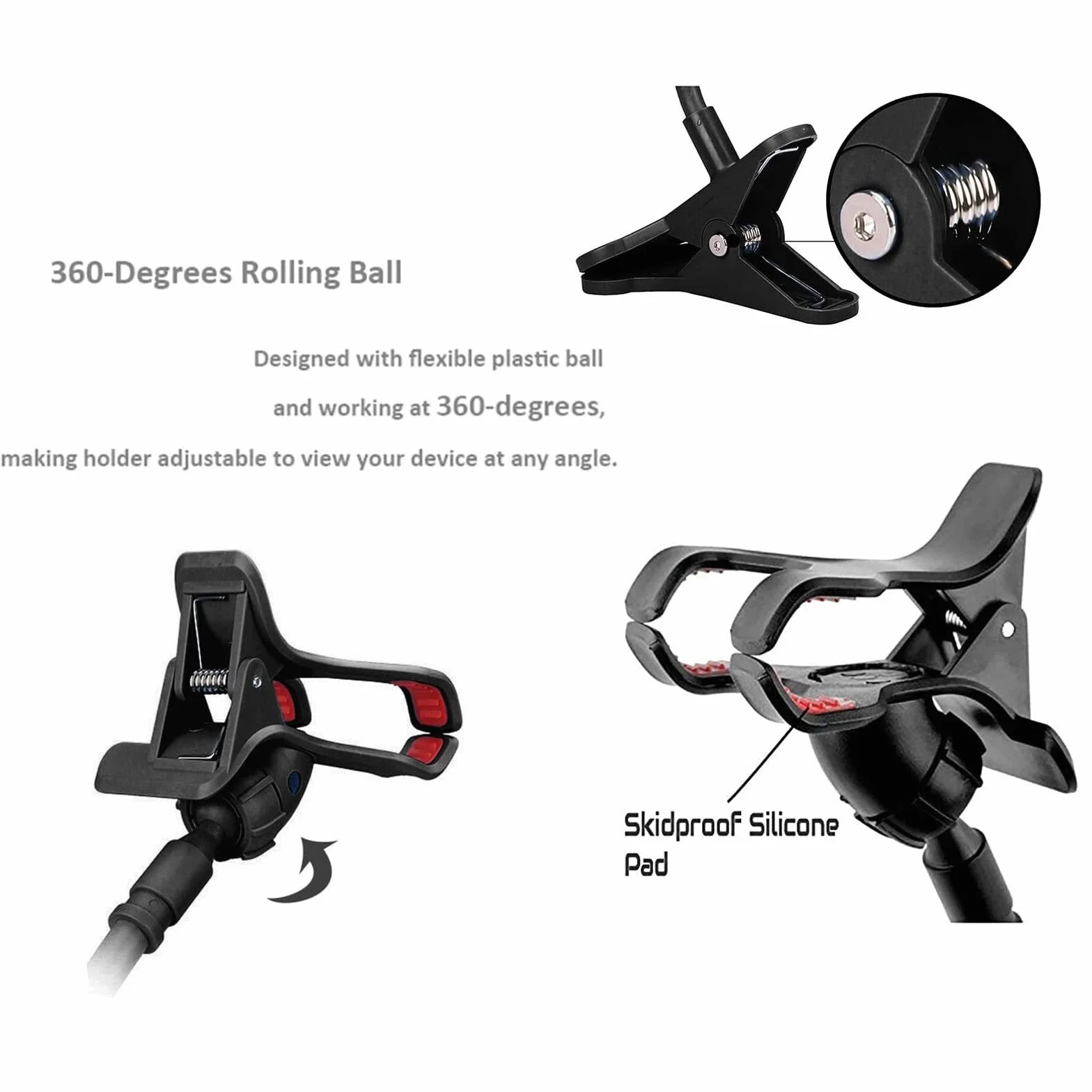 Universelle Lit Support Telephone Bureau - Support Téléphone avec Bras Réglable Rotation 360° , Flexible Col de Cygne Bras Long Rotation Téléphone Portable pour tous les smartphones de 4 à 6,8"