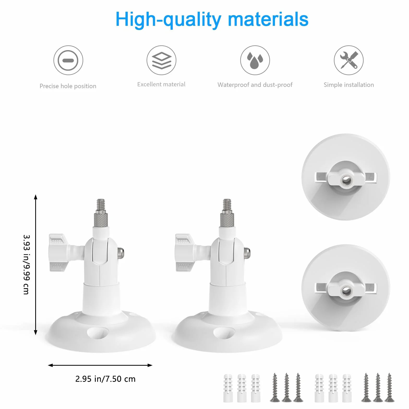 HOLACA Support mural Compatible avec TP-Link Tapo C200 / C210 / C220 / C201 / C202 / C211 / C212 / C222 / C230 Caméra de surveillance WiFi pour intérieur, Blanc 2 pièces