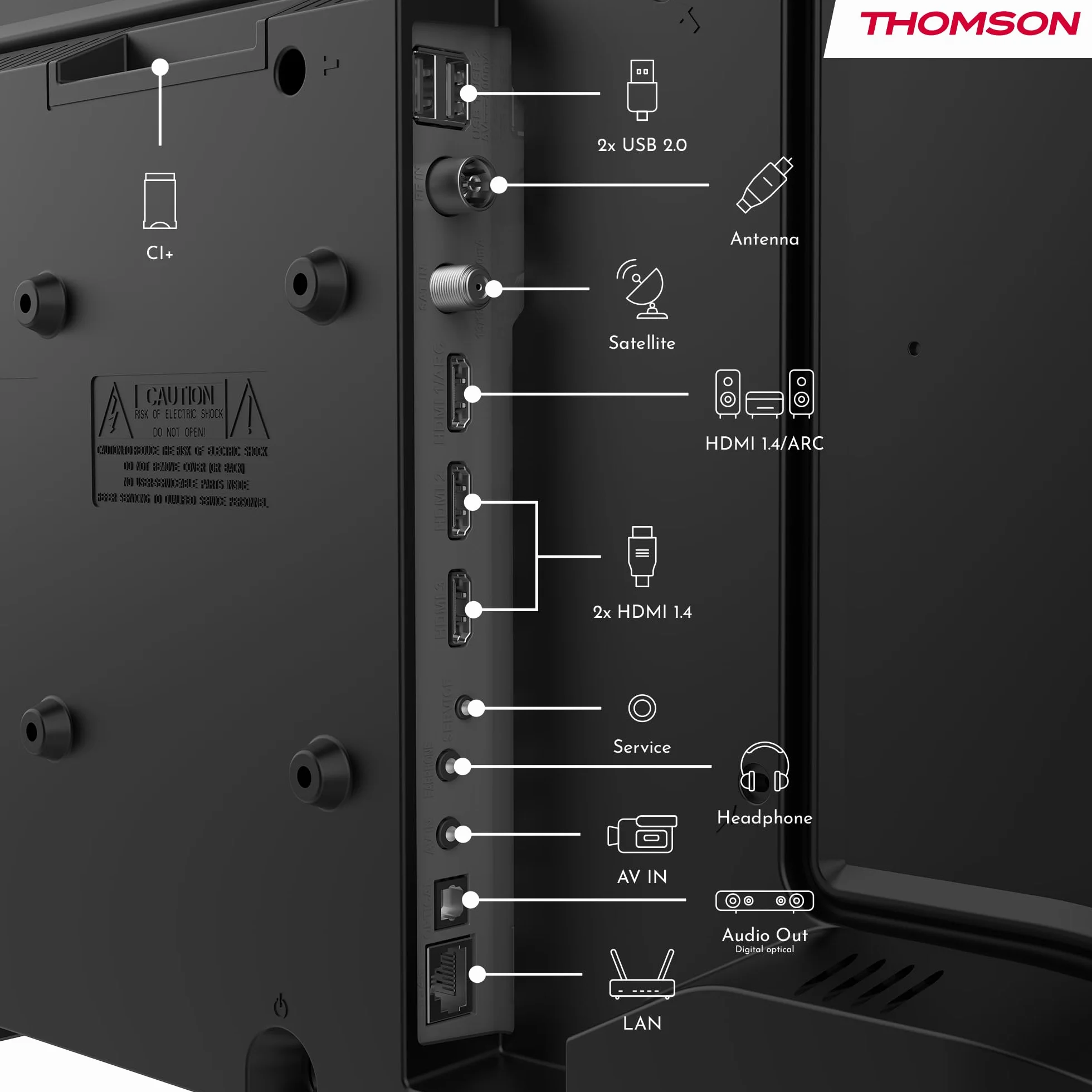 THOMSON 24 Pouces (60 cm) HD LED Smart TV, Wi-FI, Commande vocale, HDR10, Dolby Audio, Triple Tuner (Câble-Satellite-TNT), HDMI, USB, 1.5GB RAM, 8GB Flash – 24HT2S15