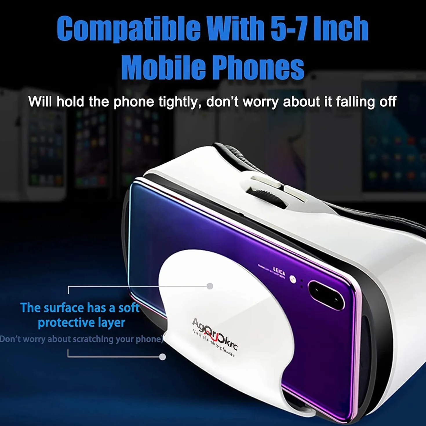 Casque VR 3D Réalité Virtuelle 2K HD Anti-Lumière Bleue Compatible Android iOS Blanche 15