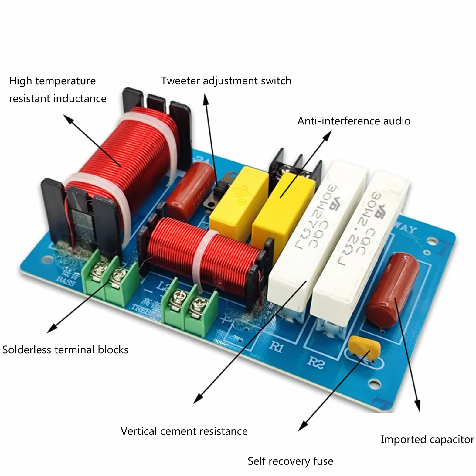 PA-2A 450W 2 voies haut-parleur séparateur de fréquence tweeter filtre basse amplificateur haut-parleur home cinéma séparateur de fréquence