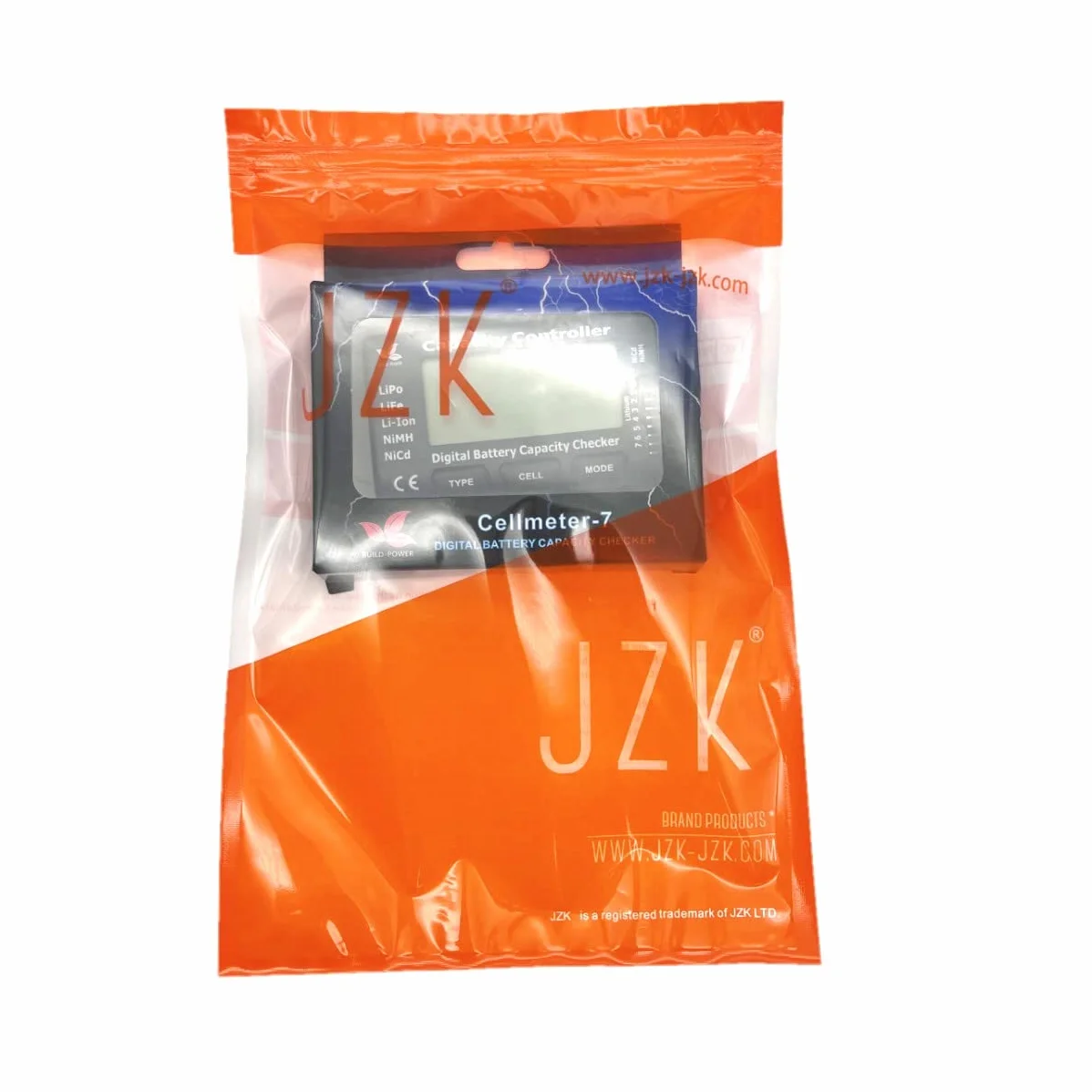 JZK Cellmeter-7 Petit compteur de batterie, testeur numérique de capacité de batterie, testeur de tension de batterie pour LiPo LiFe Li-Ion NiMH NiCd, testeur de batterie LiPo
