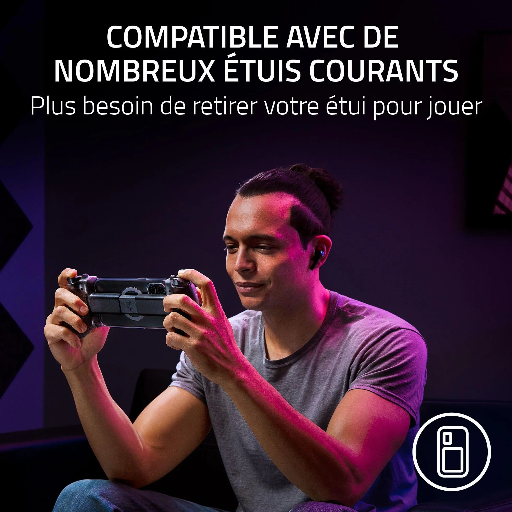 Razer Kishi Ultra - Contrôleur de jeu USB-C pour iPhone, smartphones Android et iPad Mini (haptique Sensa HD, Chroma RGB, chargeur passthrough, boutons Mecha-Touch et D-Pad, jeu mobile) Noir
