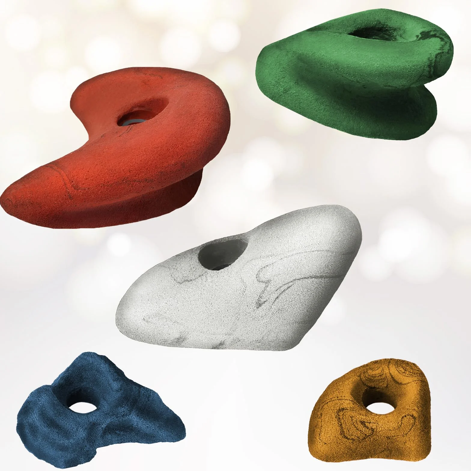 ALPIDEX 60 Prises d'escalade Set Complet Démarrage Vis Écrous Frapper Inclus Surface 4-8 m² Tailles L M S XS