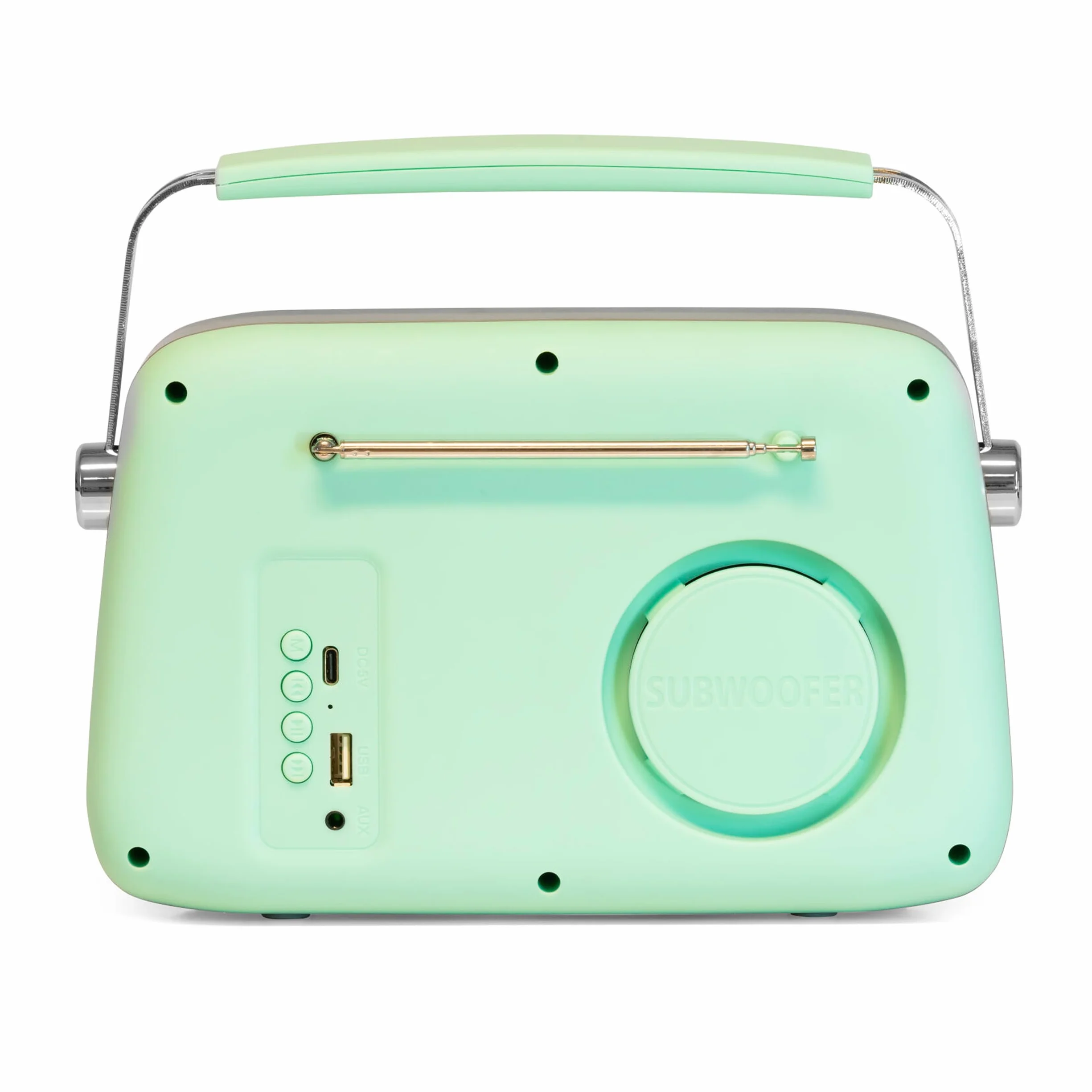 Madison - FREESOUND-VR40GR-MAT - Radio Vintage 30W sur Batterie Longue autonomie - Bluetooth, USB & FM - Vert pâle Mat - Vintage, Nostalgie, rétro