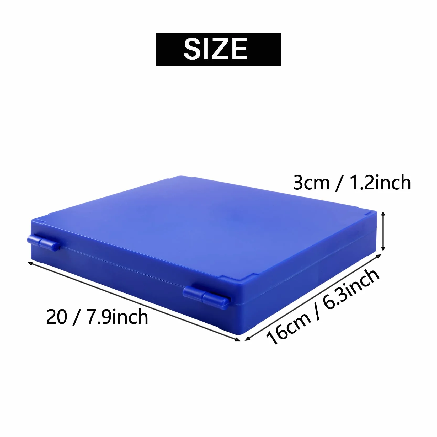 Boîte rectangulaire en plastique pour 100 lames de microscope Bleu roi