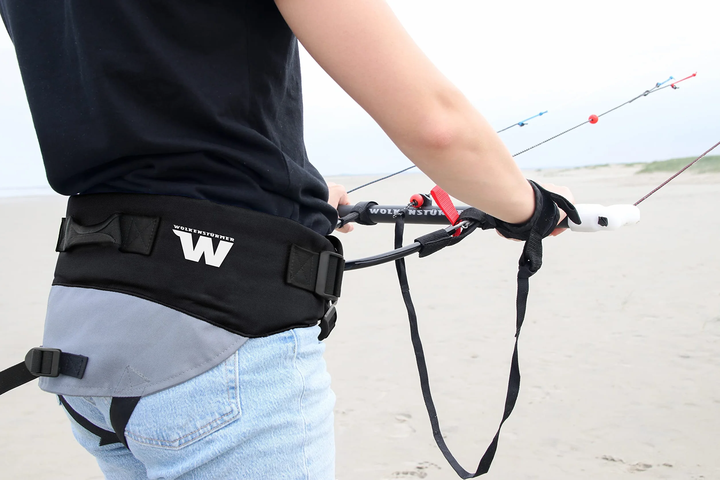 Wolkenstürmer Trapèze universel noir pour Harness Fix Taille S-XL Harnais cerf-volant
