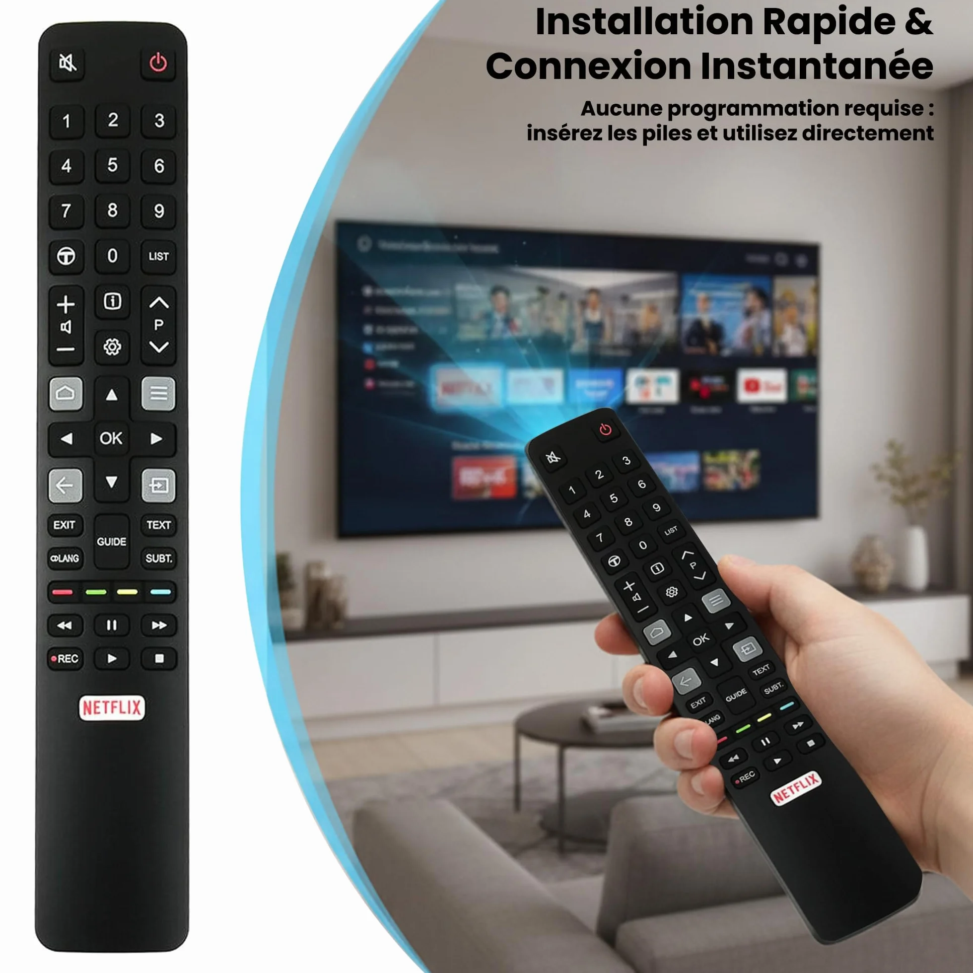 STAR BOX - Telecommande Compatible TCL ARC802N RC802N pour Thomson TCL Smart TV 4K UHD TV 32ES560 32ES580 40ES560 43EP640