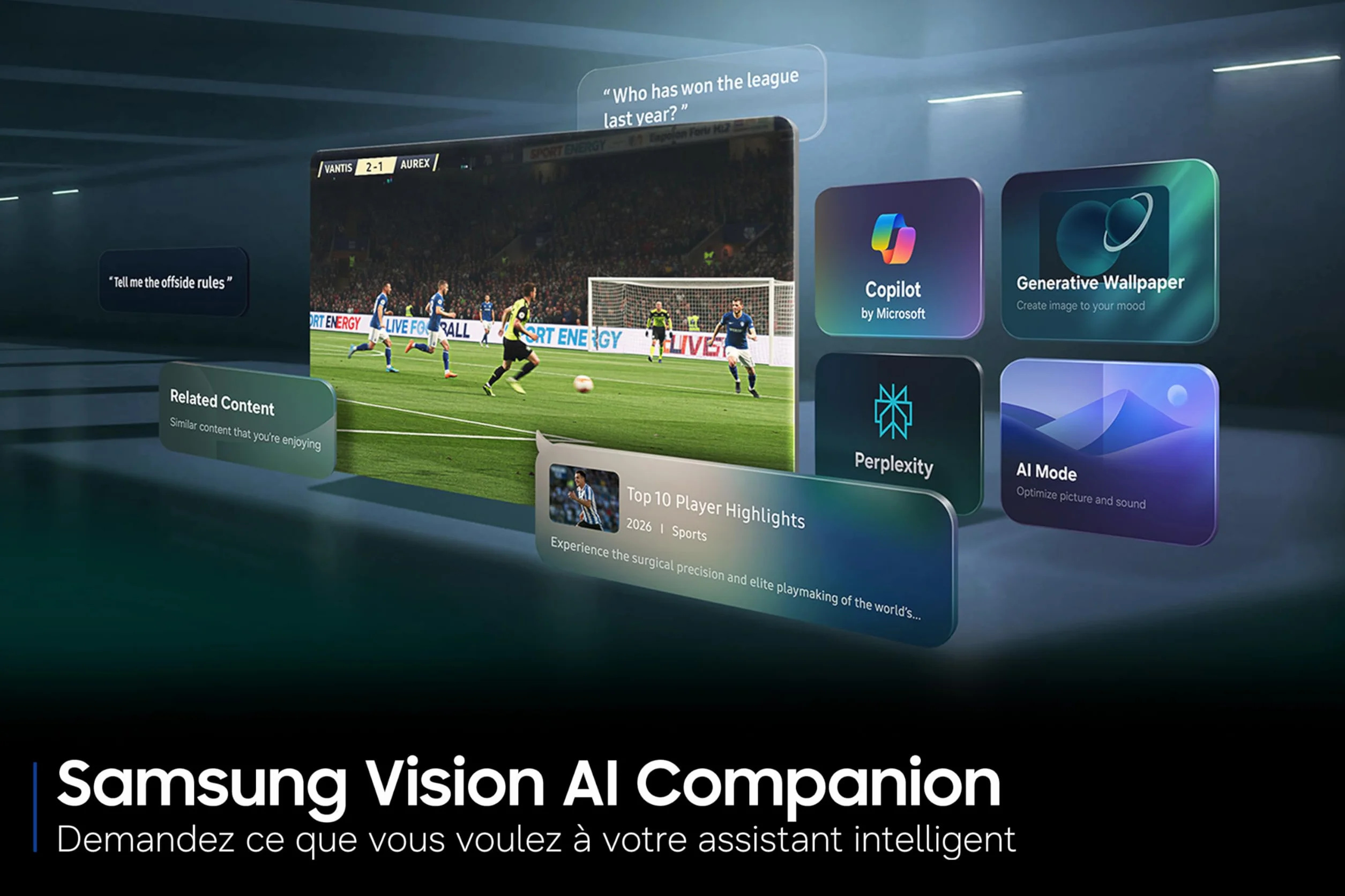 Samsung Smart TV 65 Pouces U8075H Crystal UHD 4K, PurColor, Upscaling 4K, Motion Xcelerator, Dynamic Sound Pack, Gaming Hub, Mode Football, Vision AI Companion [2026]