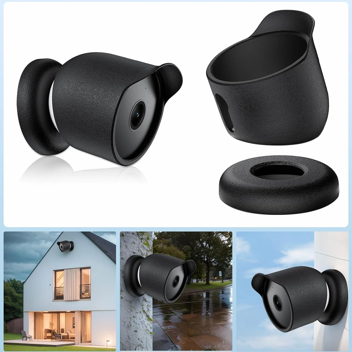 Housse de Protection en Silicone Compatible avec la caméra de sécurité extérieure ou intérieure Google Nest Cam (Batterie), étui étanche et Anti-poussière pour caméra Google Nest Cam (Batterie)