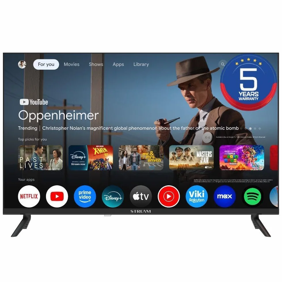 Stream System Google TV Smart 32", HD Ready, 5 Ans de Garantie, HDR10, sans Cadre, Assistant Google, Chromecast intégré, modèle S32EX1GH (2026)