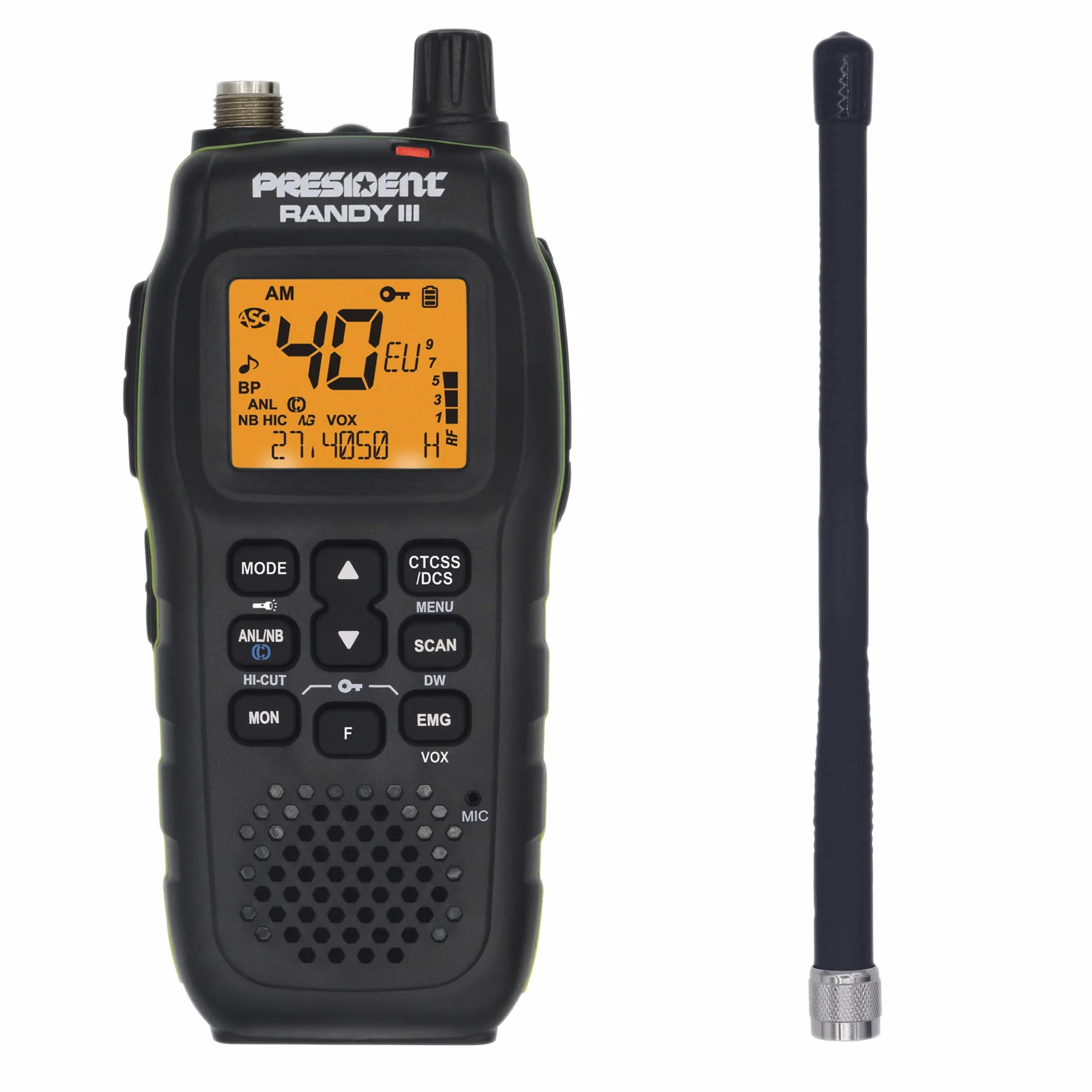 Président Randy-III Am/FM walkie CB 27 Batterie Lithium 1800 mAh