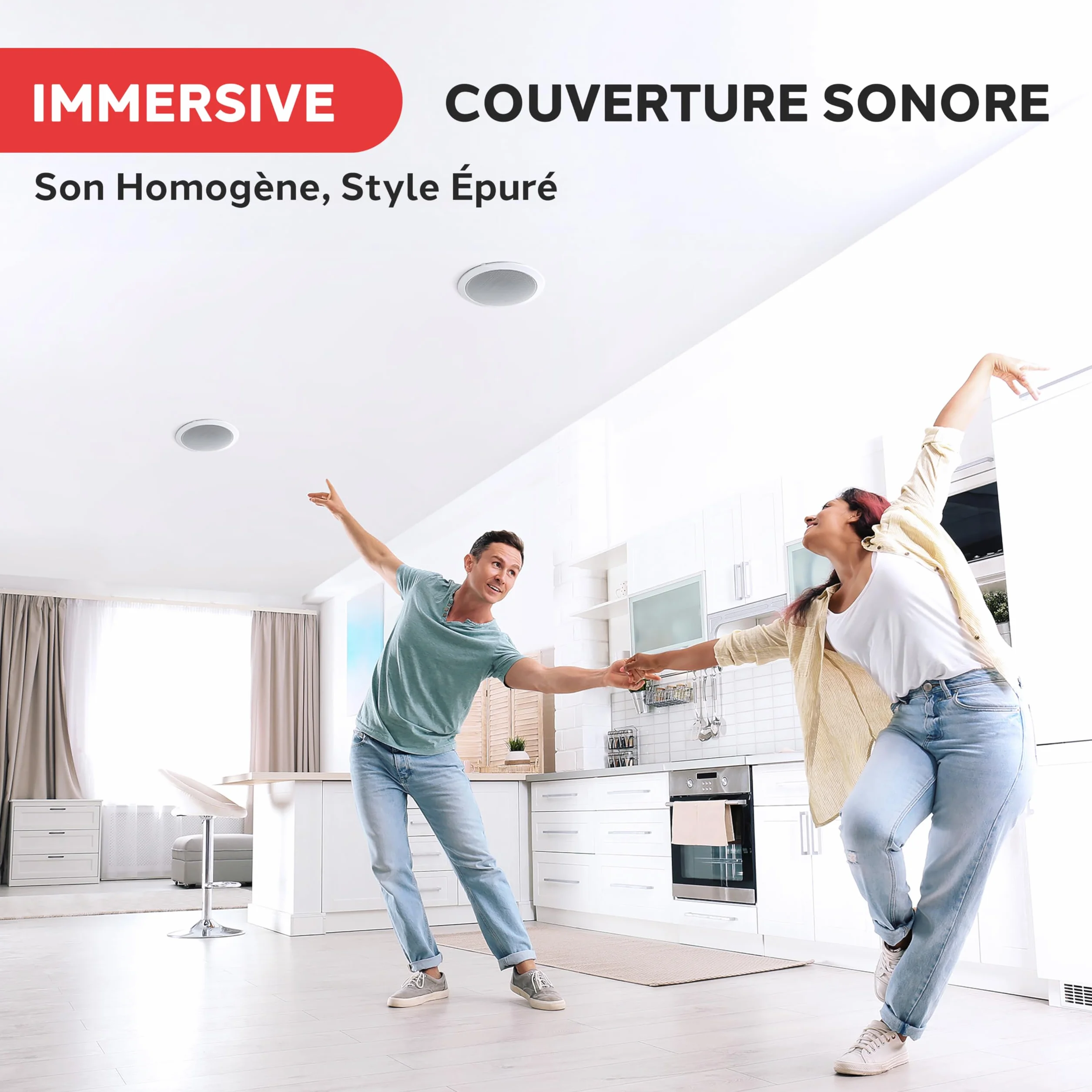 Pyle Enceinte Plafond Murale 20,3 cm Paire Stéréo 2 Voies Gamme Complète Encastrable