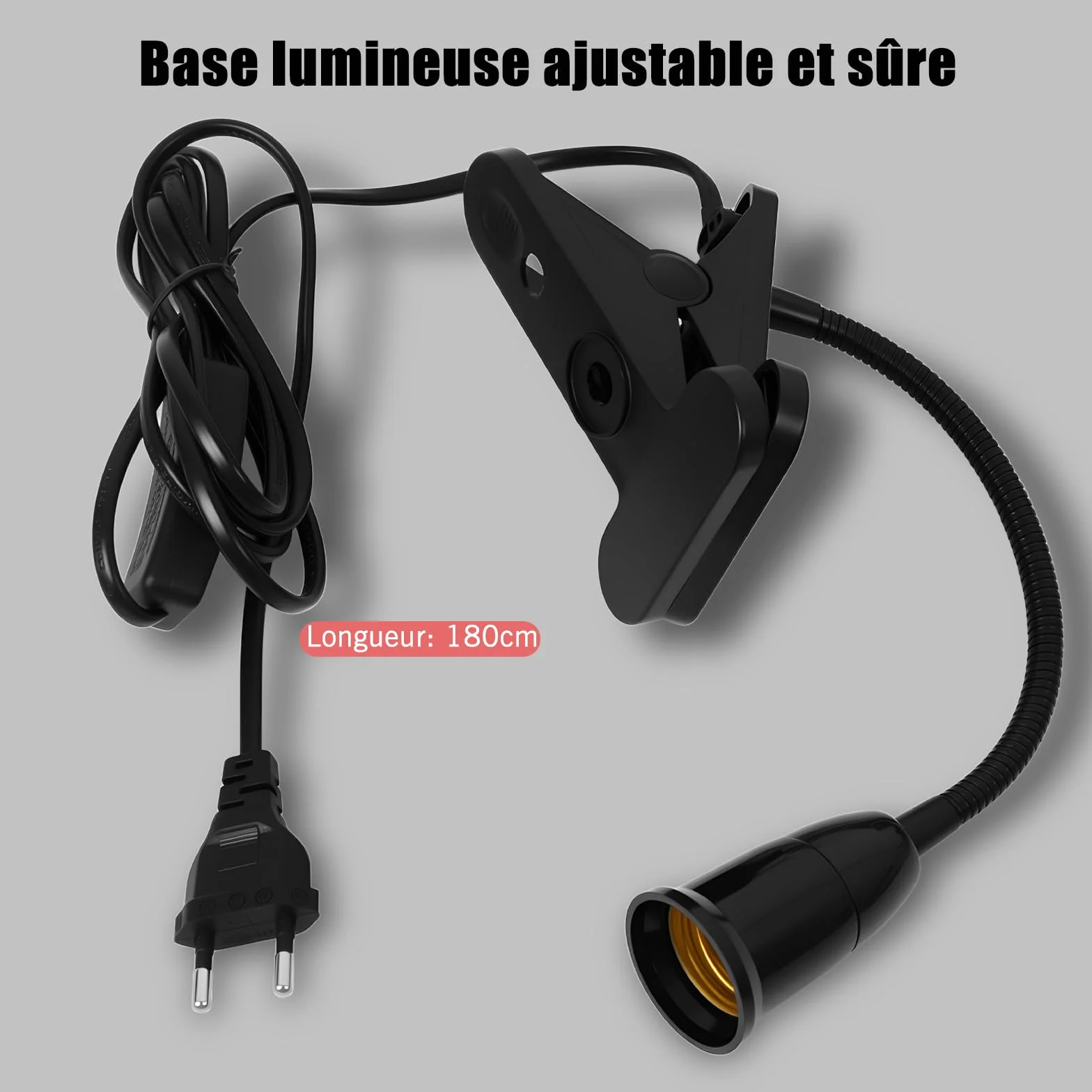 eTone Dunkelkammer SafeLight, Rote LED-Schreibtischlampe mit Clip, 360 Grad einstellbar, geeignet für Die Verarbeitung Von S/W-Film und S/W-Druckpapier (1W)