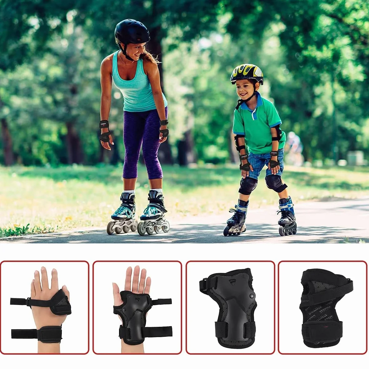 Protège-Poignets Gants de Ski Enfants Surf des Neiges Ski Skate Patin à roulettes