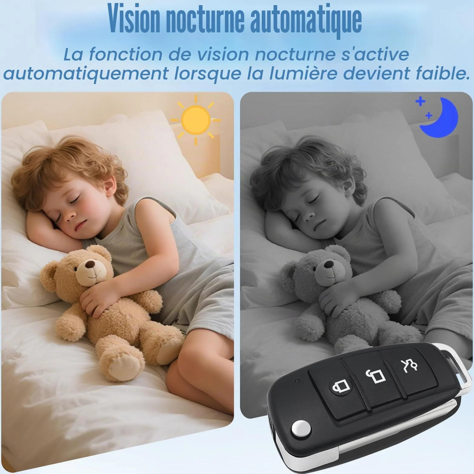 Caméra Espion sans Fil 1080P HD, Mini Caméra Cachée Portable avec Détection Mouvement et Vision Nocturne