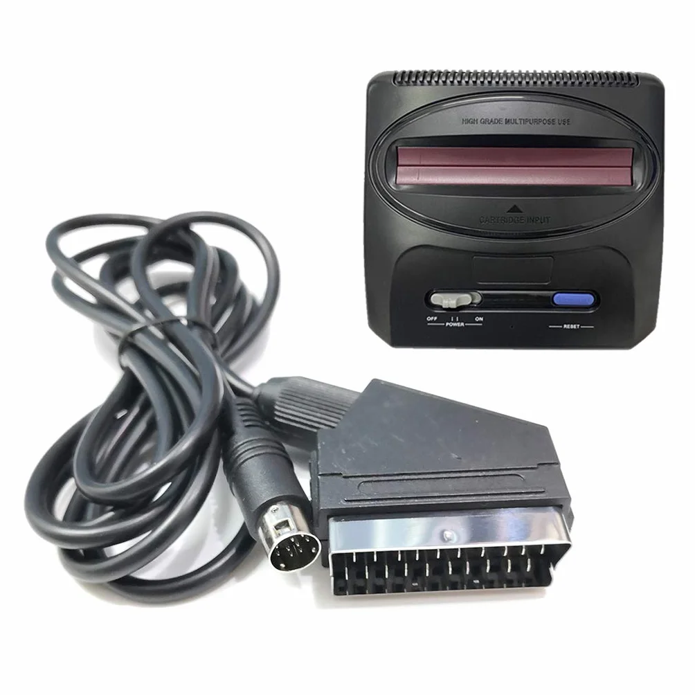 SHOTAY Câble, câble Adaptateur OFC Péritel RVB/RGBS 1,8 m pour Console de Jeu Sega MD2 Câble péritel RVB 9 Broches V Pin/C Pin Noir