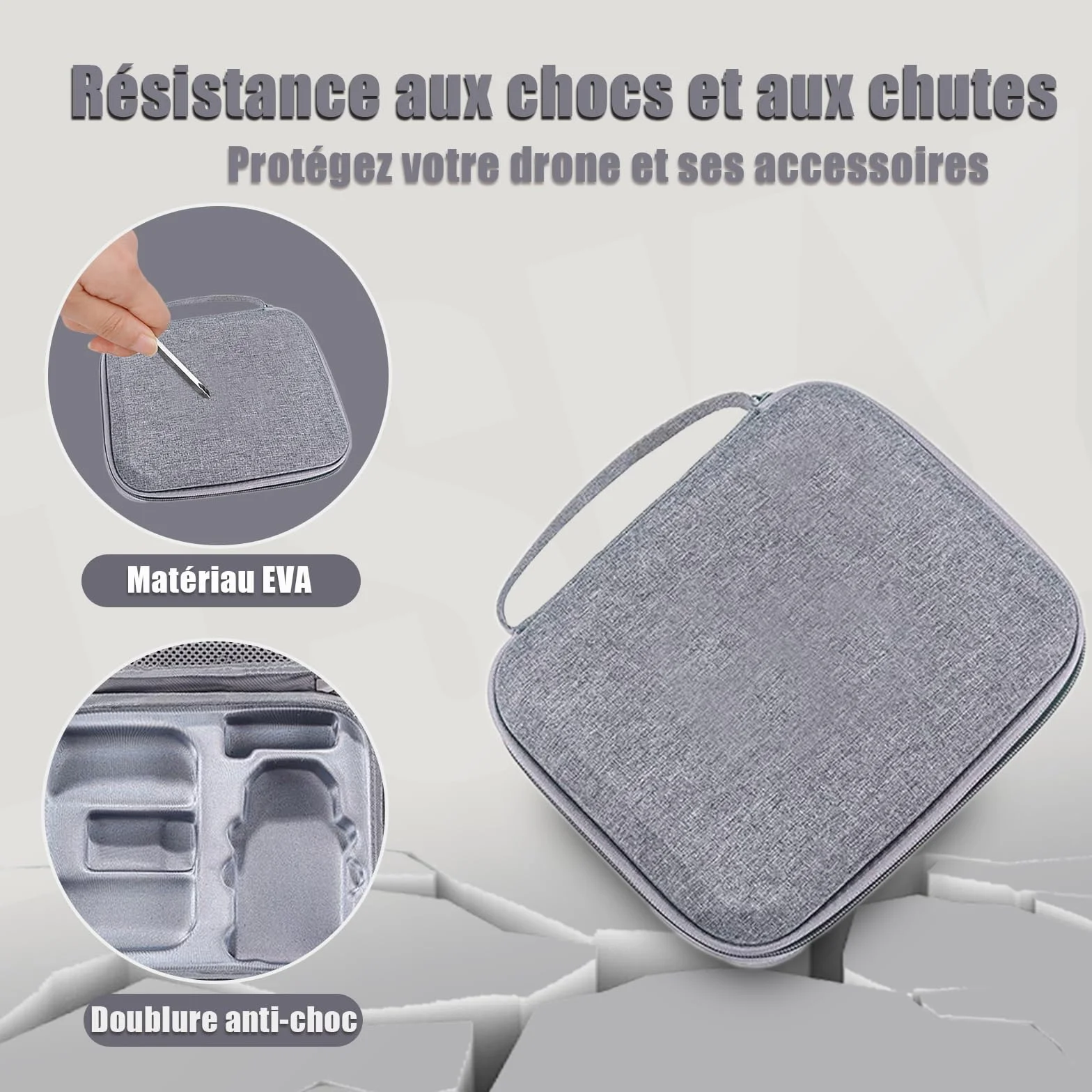 Mini 4K/Mavic Mini2/Mini 2 SE Étui Portable Dure Cas Voyage | Sac de Rangement Portable pour DJI Mini 4K / Mini 2 SE/Mini2 et Accessoires de contrôleur,Gris