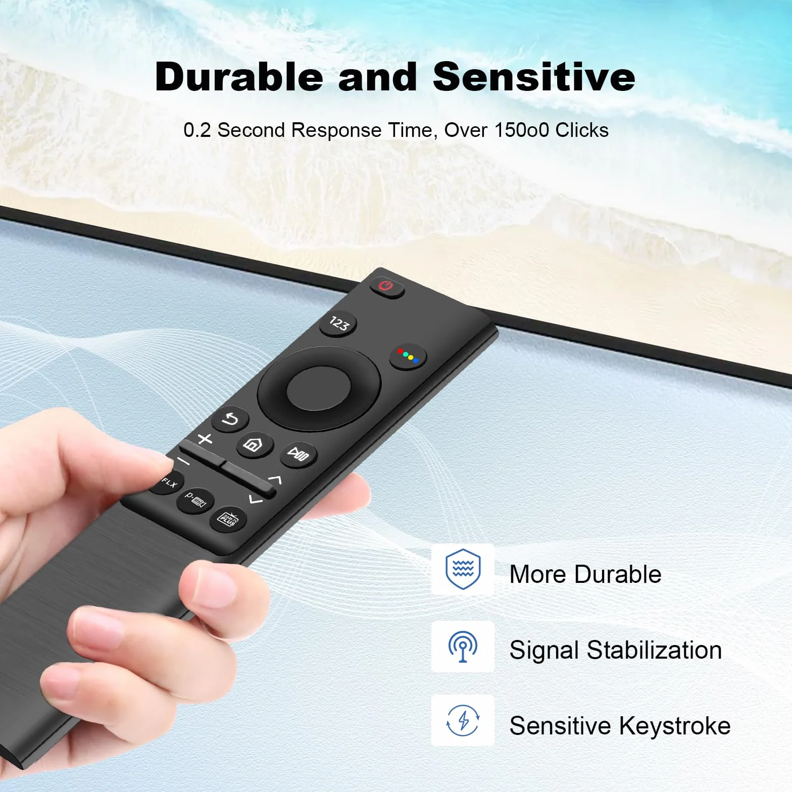 Télécommande de Remplacement BN59-01358B Compatible avec Tous Les téléviseurs Samsung LED QLED UHD SUHD HDR LCD Smart TV, Boutons Netflix, Prime Video, Samsung TV
