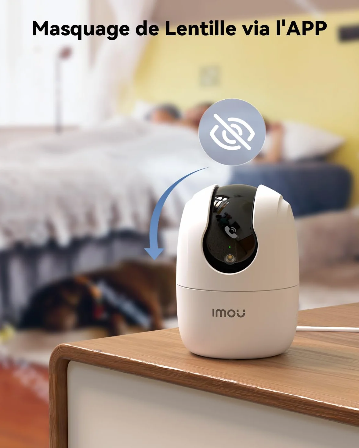 Imou 2K 3MP Caméra Surveillance WiFi Intérieur 360° Wi-Fi 6 Double-Bande Vision Nocturne Couleur Détection Personnes Animaux Suivi Intelligent Compatible Alexa