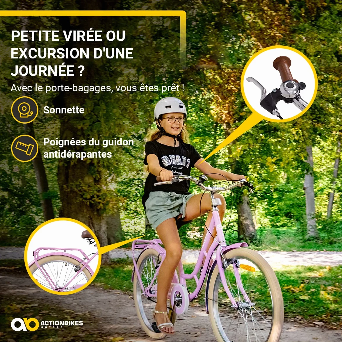 Actionbikes Vélo Enfant Retrostar 20 Pouces Frein V-Brake Roue Libre Garde-chaîne Bicyclettes Vélo de Course