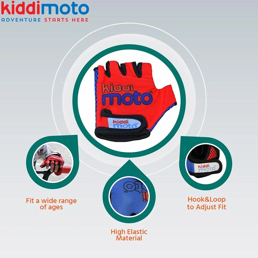 KIDDIMOTO Gants Vélo Enfant 2-8 Ans Cyclisme Trottinette Rouge