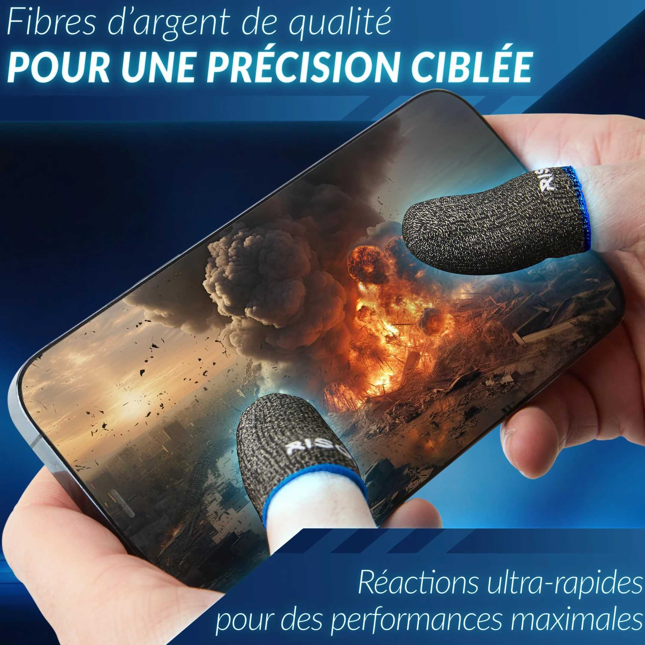Gaming Finger Sleeve 10 pièces - Compatibles avec Tous Les Jeux Mobiles - Gaming Finger Sleeves - Gant de Doigt Gaming - Protège Doigt - Accessoires Gaming Accessoire Téléphone Gamer