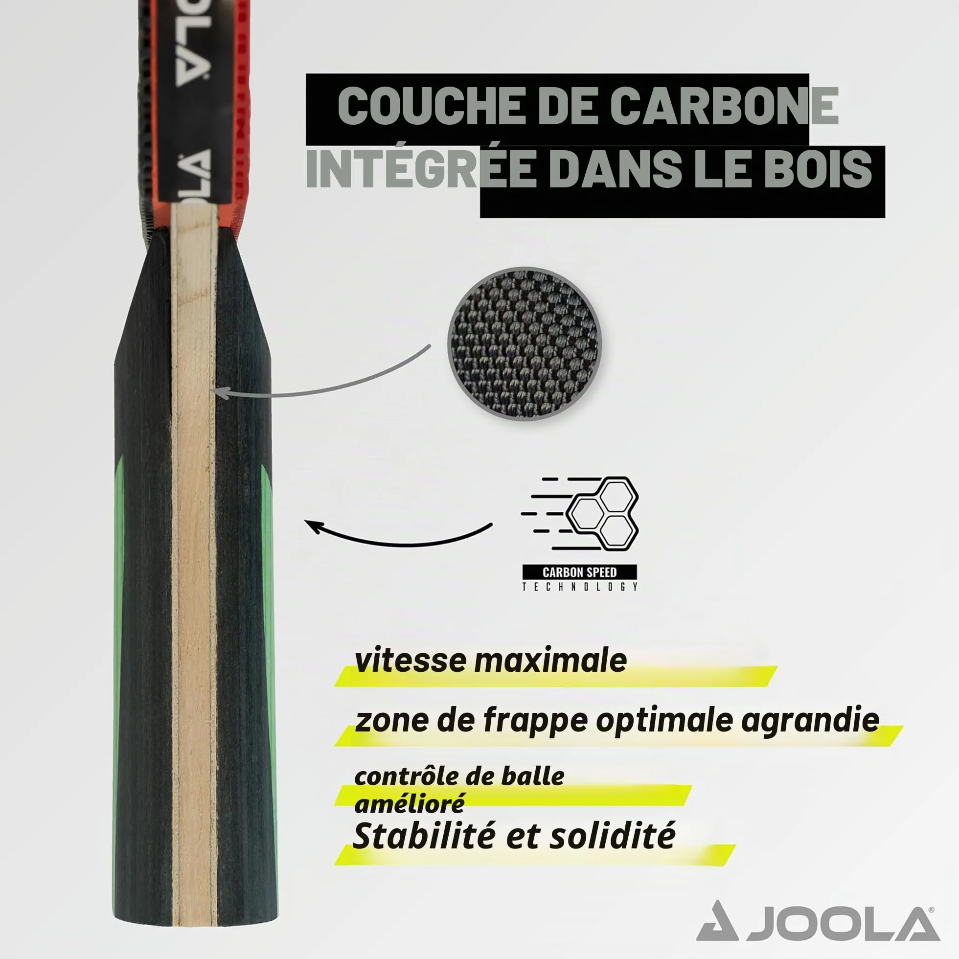 JOOLA Raquettes de Tennis de Table Professionnelles INFINITY CARBON MEGA CARBON ROSSI CARBON Approuvées ITTF