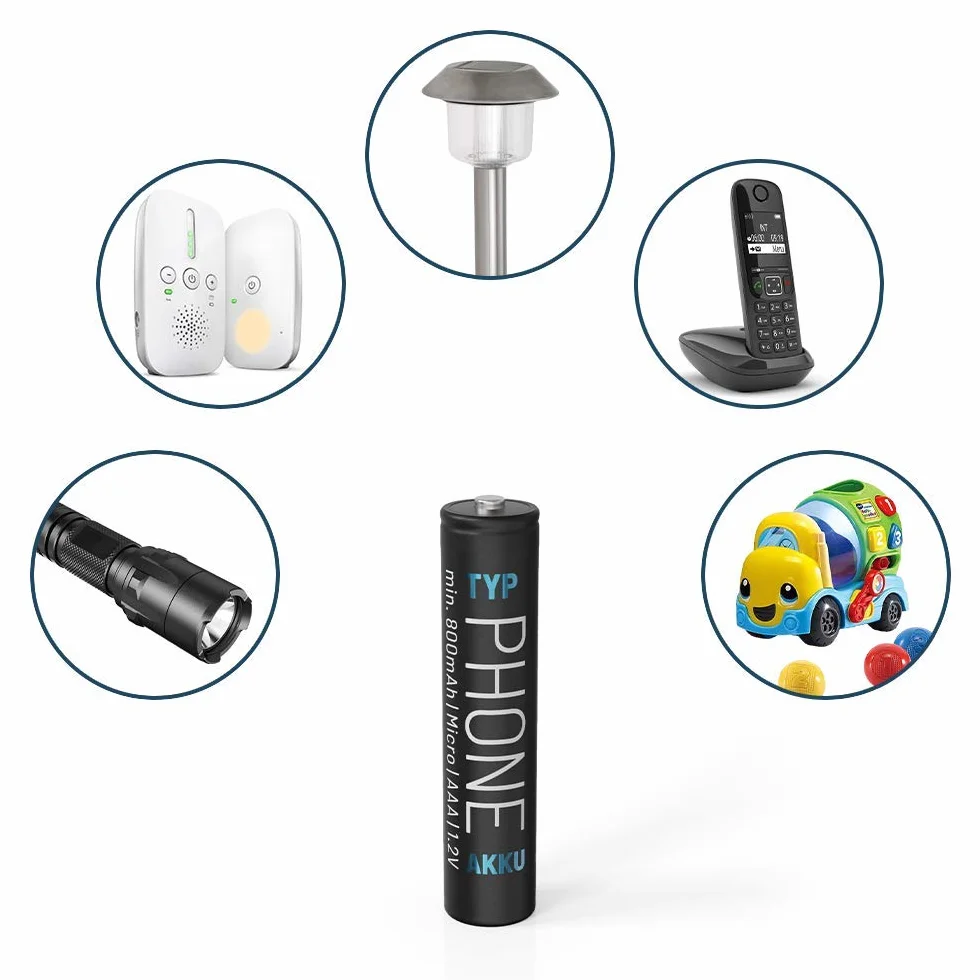 ABSINA 4X AAA Batterie Gigaset 800 mAh NiMH 1,2V - Piles pour téléphone Batteries, Pile pour Telephone Fixe sans Fil - Compatible avec A400 A415 AS405 A510 AS690 C430 C530HX E560 CL660HX