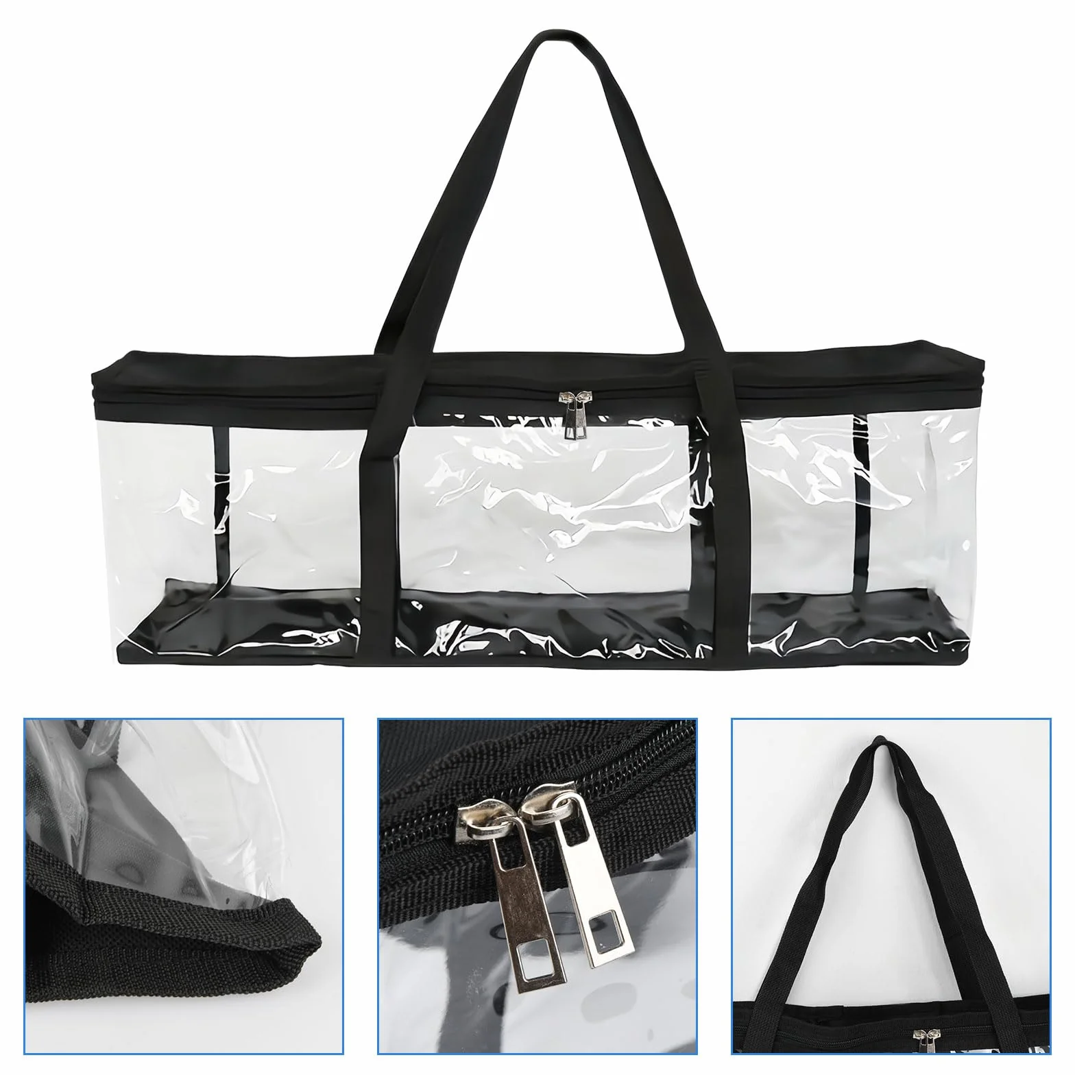 Sac de Rangement Portable pour CD/DVD avec Poignées, Étui PVC Transparent, Lot de 2