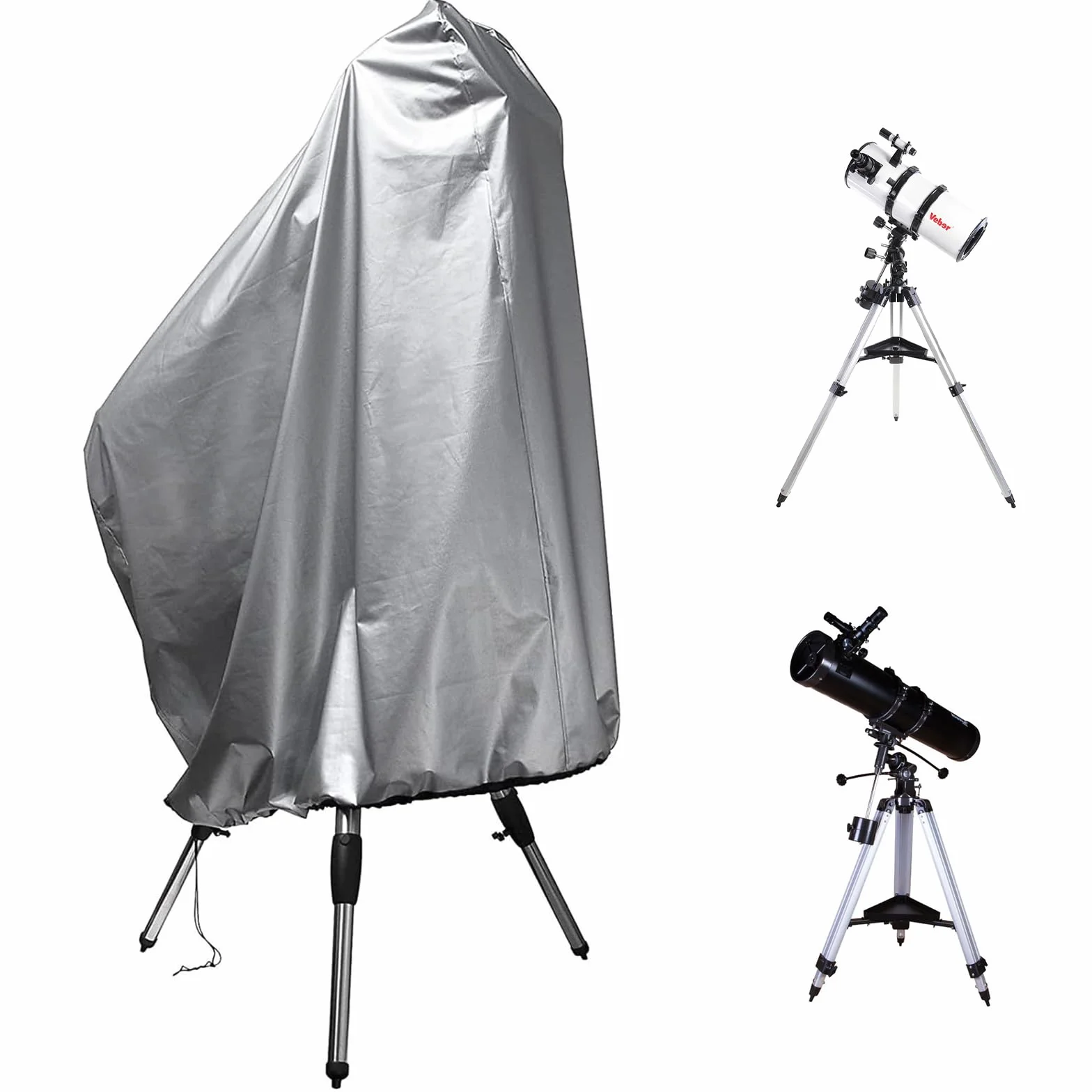 Housse de Protection pour Télescope Imperméable Anti-Poussière Anti-UV 420D Tissu Oxford 160x120cm Argent