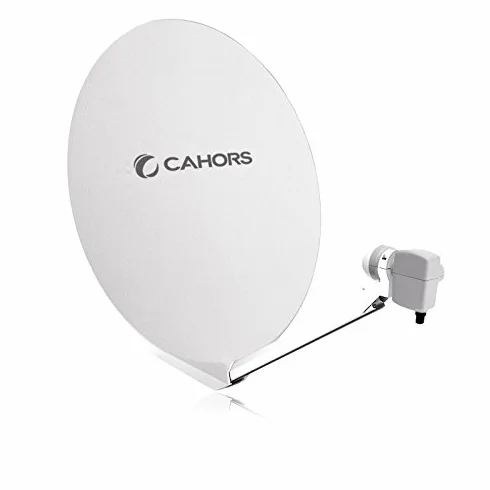 Cahors Parabole Satellite Fibre Composite Blanche SMC 80cm + LNB Single