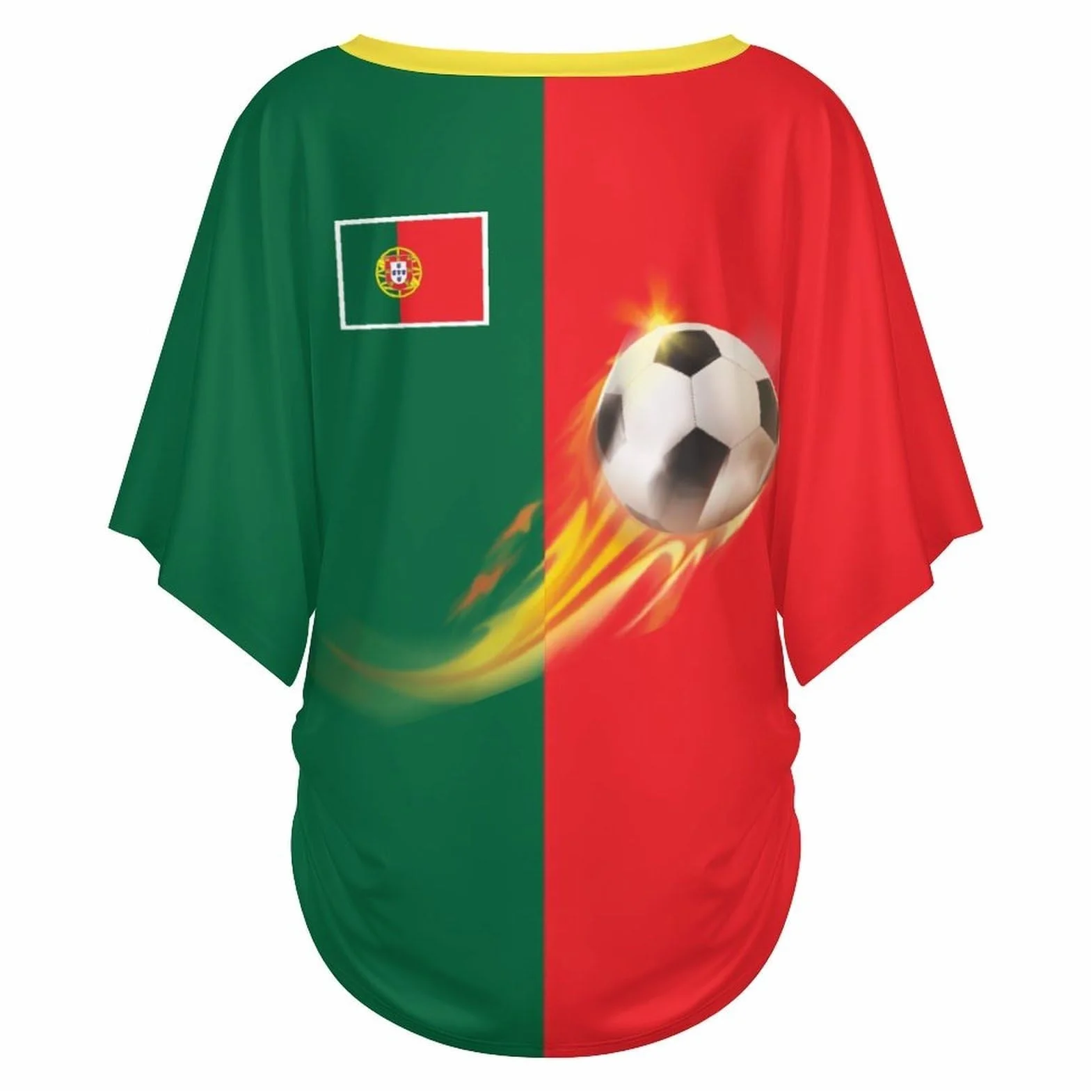 T Shirt Personnalisé Femme Fan Foot Coupe du Monde Oversize Col V Imprimé Drapeau National Maillot Manches Courtes 2026