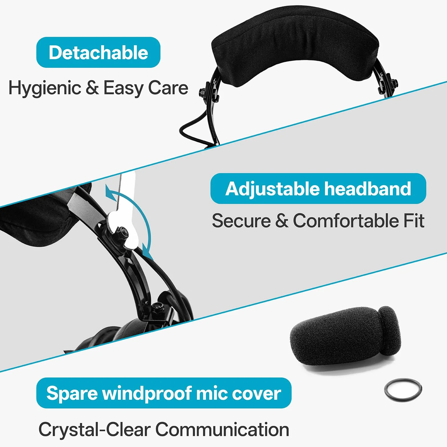 AIRVOICE Aviation Headset for Pilots with Passive Noise Reduction, PNR General Aviation Headset with Comfortable Earpads and Noise Canceling Microphone, for Pilot, Flight School Student, Instructor