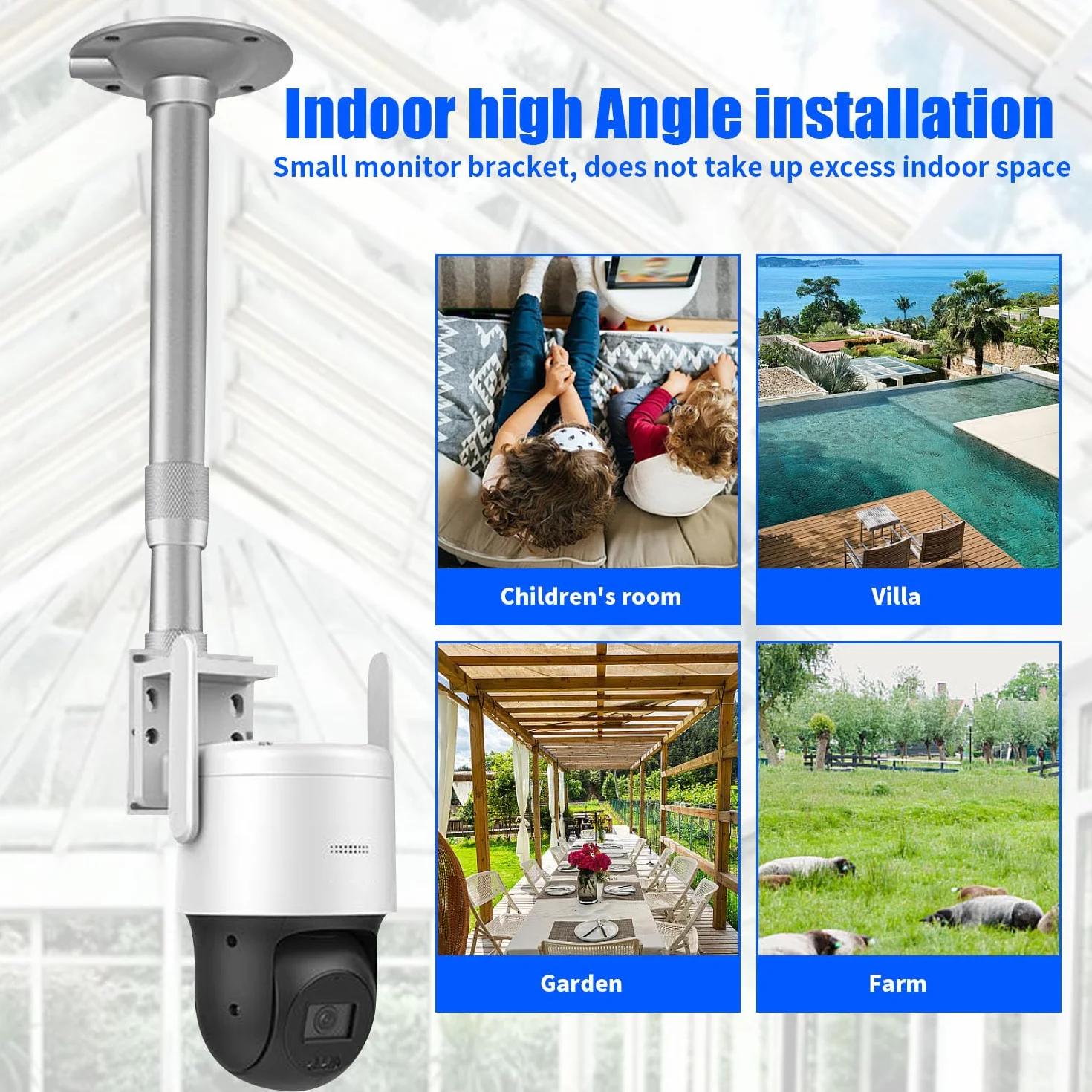 Support Camera Exterieur Extensible Support d'angle Camera Exterieur Universel Support Caméra Extérieur en Métal pour Camera de Surveillance