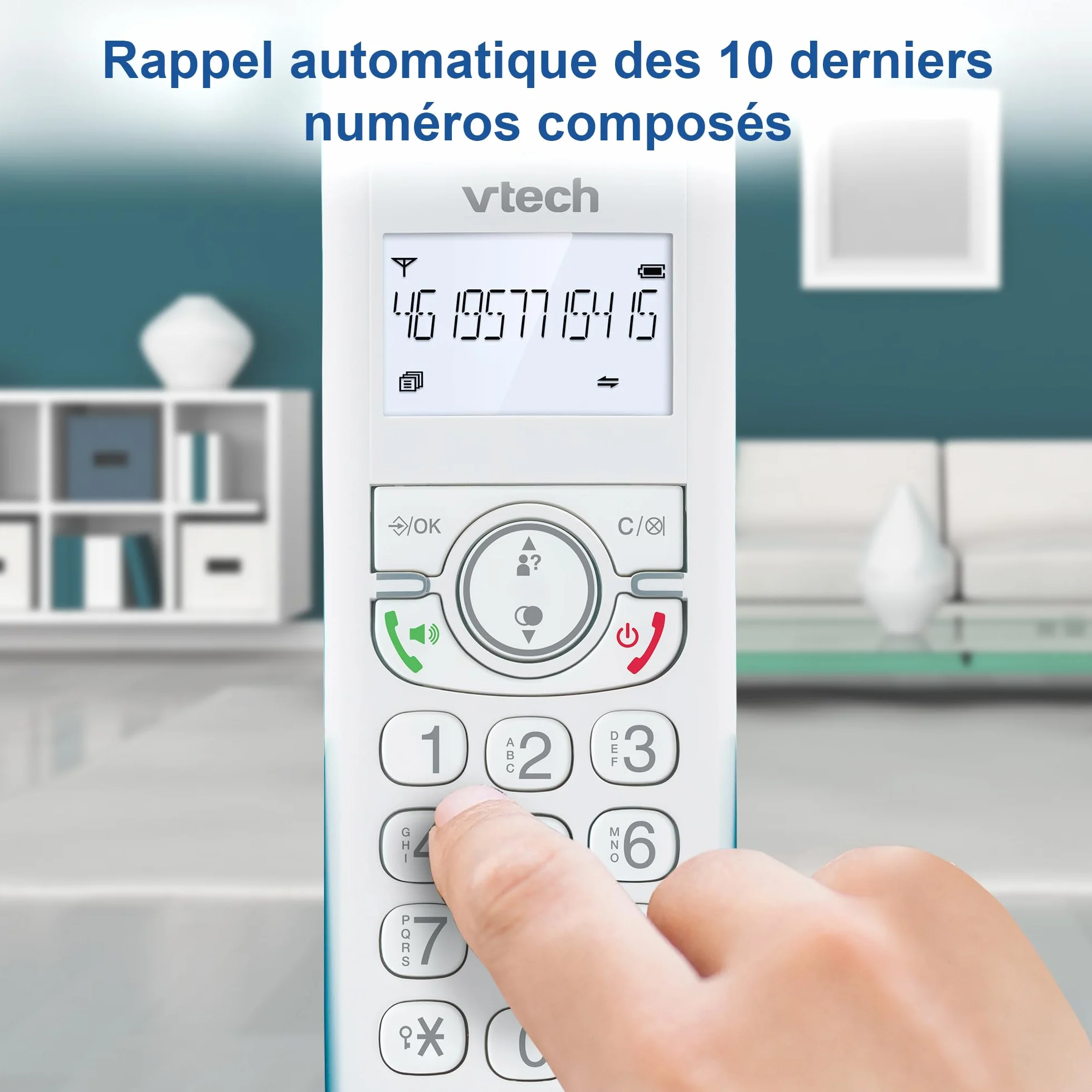 VTech CS1500 Téléphone sans Fil DECT Double Charge avec Blocage d'appel, Identification Appelant, Haut-Parleur Mains Libres