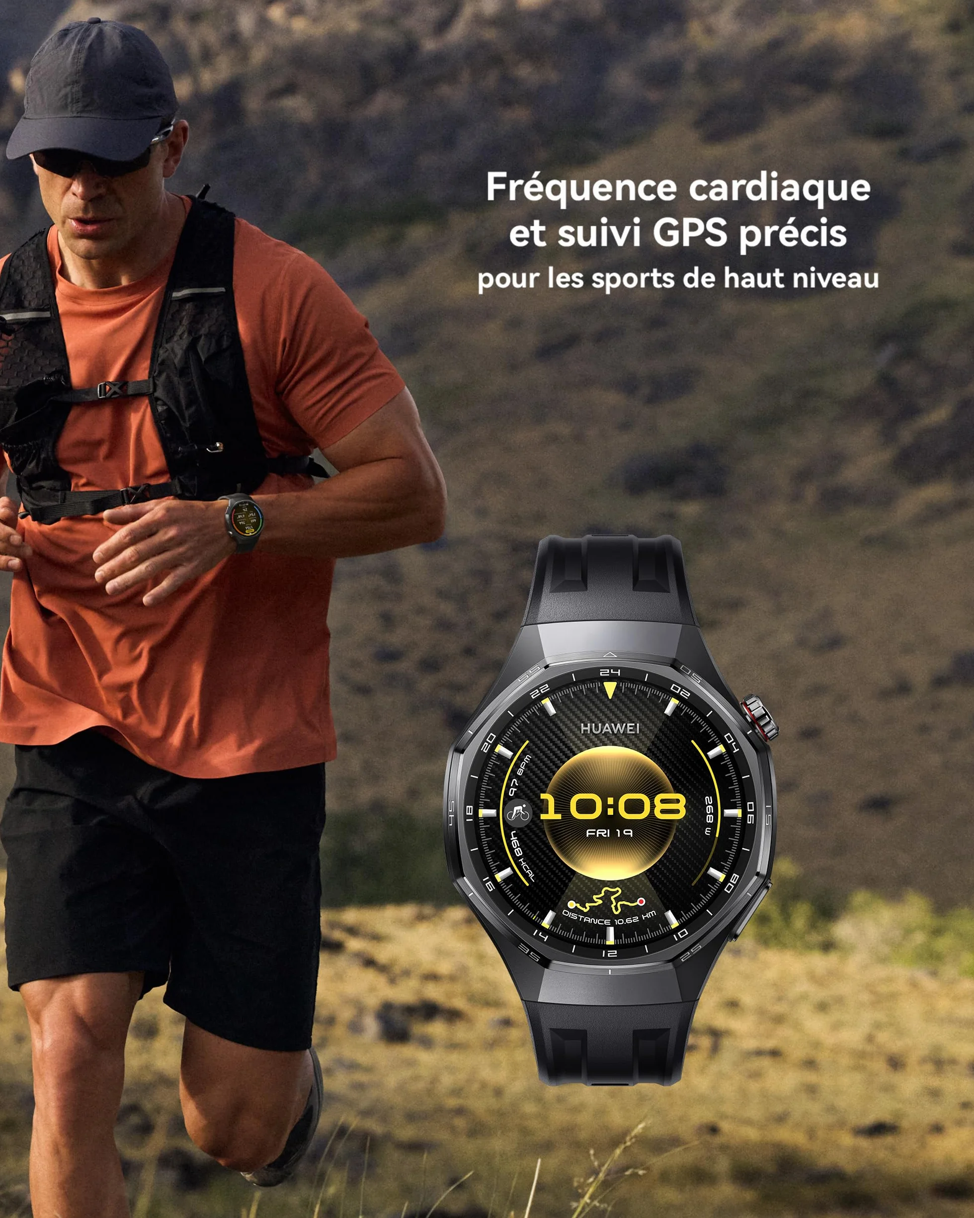 HUAWEI Watch GT 6 Pro GPS 46mm Montres connectées, Écran AMOLED de 1,47 Pouce, Jusqu'à 21 Jours d'autonomie, Cyclisme de Niveau Professionnel, Fonctionne avec iOS et Android, Analyse ECG, Noir