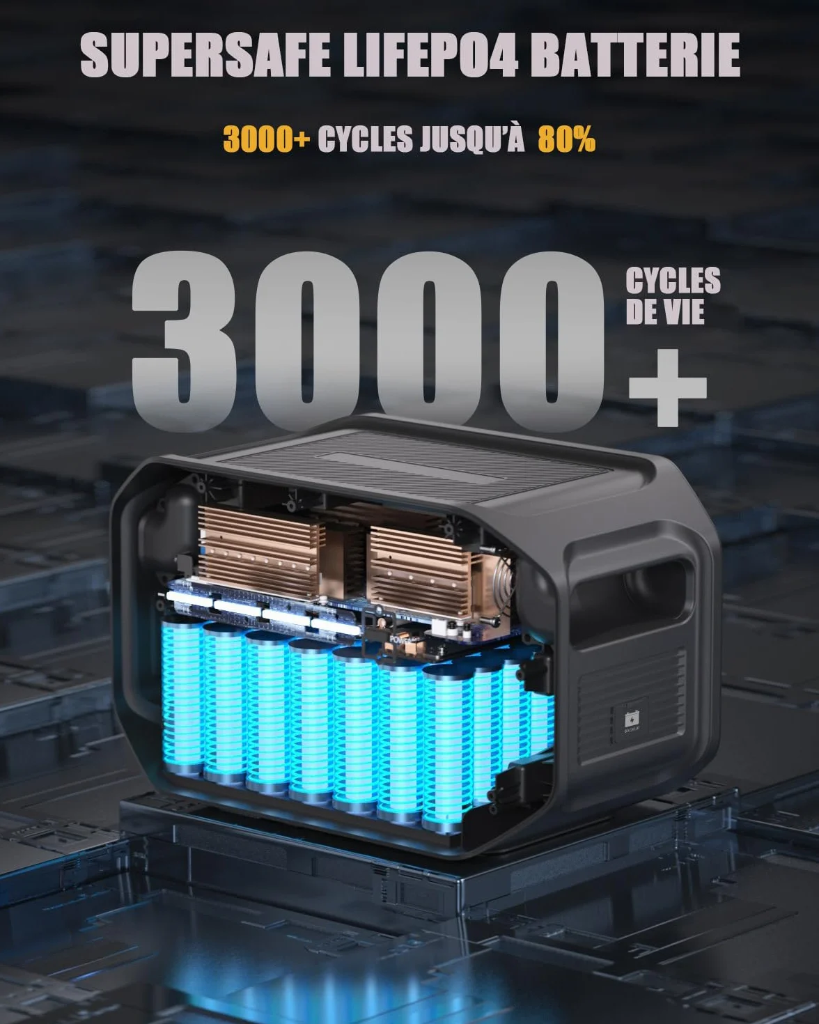 VTOMAN FlashSpeed 1500 Batterie Supplémentaire 1548Wh - pour FlashSpeed 1500/1000 Station Électrique Portable, Extensible à 3096Wh, LiFePO4 Batterie d'expansion avec Protection BMS