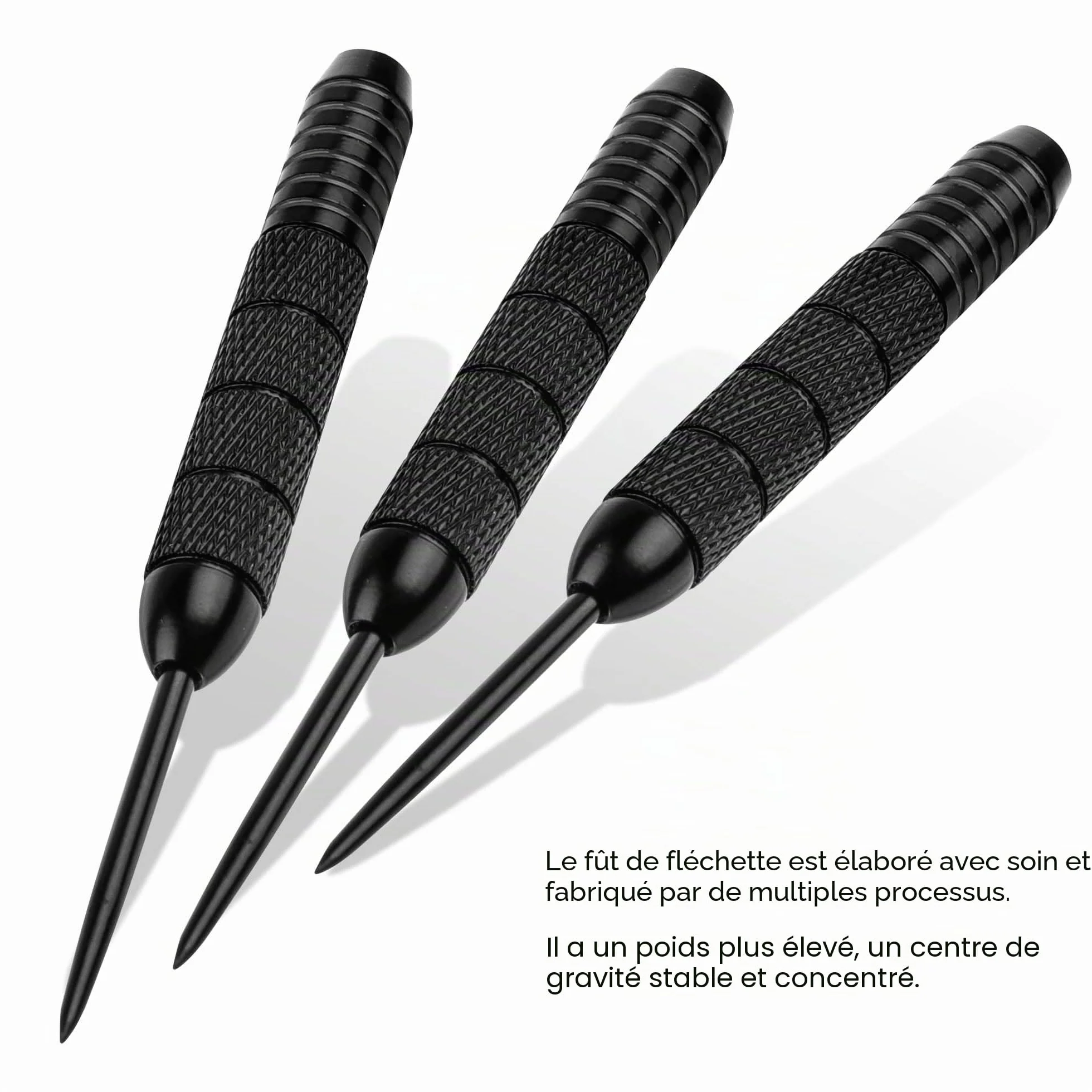 CyeeLife Lot de 12 fléchettes en acier 22 g avec pointe métal et 24 ailettes