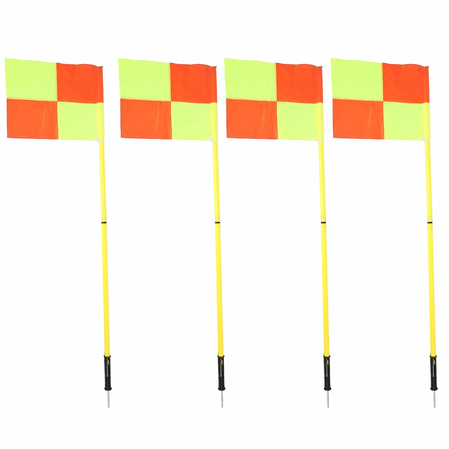 Lot de 4 Drapeaux d'Angle de Terrain de Football avec Poteaux - Couleurs Vives - Entraînement Extérieur