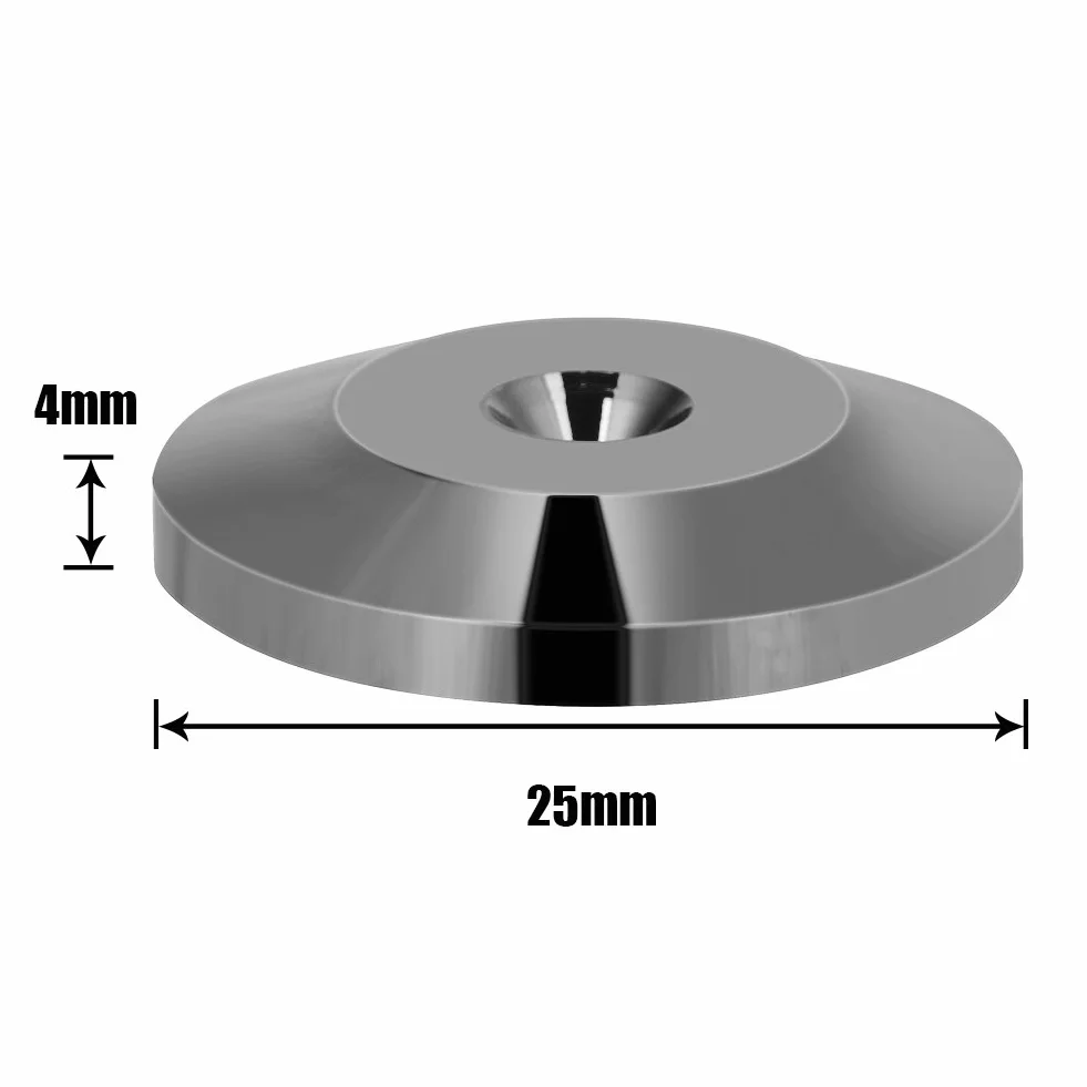 8 pcs Enceinte Pointes Coussinets Universel Contre-Pointe en Cuivre Chocs Base Pad Isolation pour Haut-Parleur 25x4 mm Pieds Amortisseurs Pad Anti-chocs Couleur Pistolet