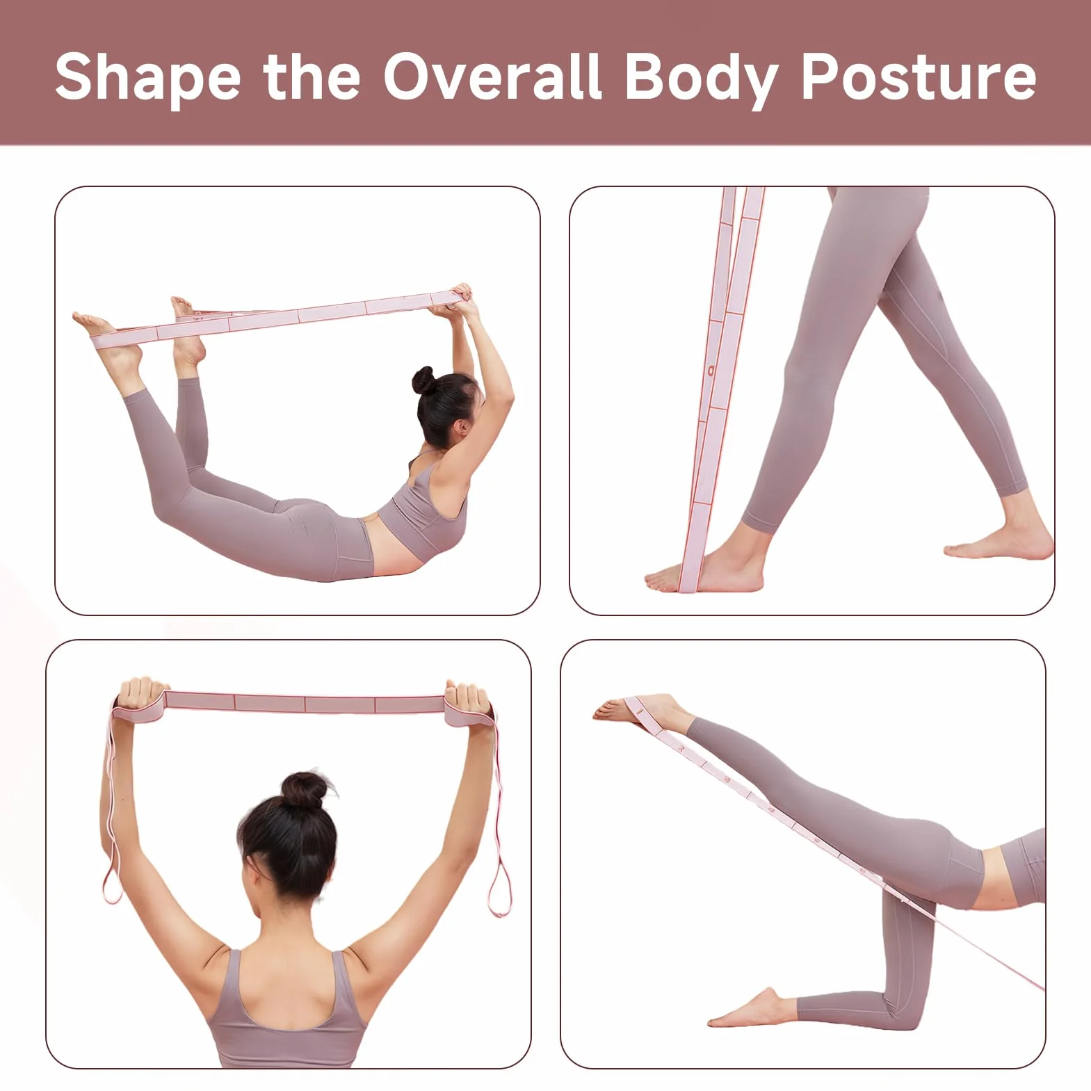 Élastique de Danse Sport avec 10 Boucles, Bande Élastique Musculation Résistance Fitness Yoga